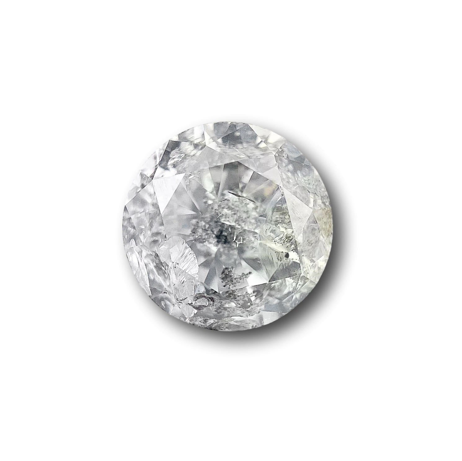 0.81ct | Salt & Pepper Round Shape Brilliant Cut Diamond - Modern Rustic Diamond