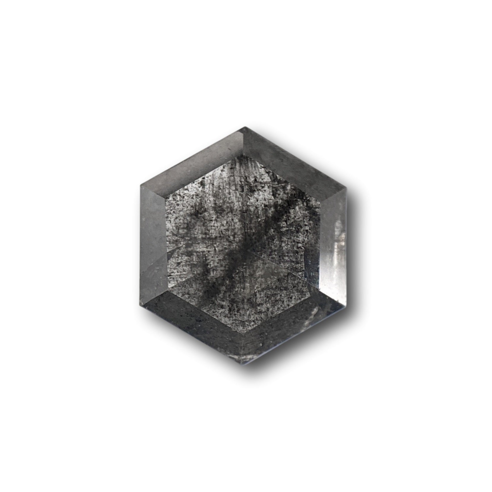 0.98ct | Salt & Pepper Hexagon Shape Rose Cut Diamond - Modern Rustic Diamond