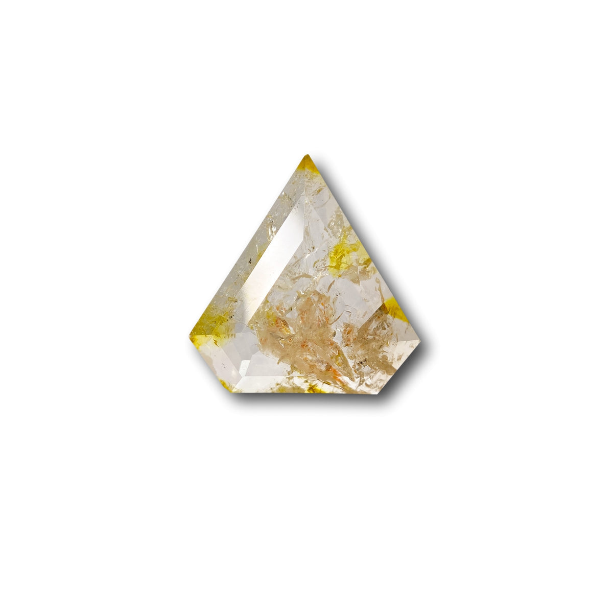 2.36ct | Salt &amp; Pepper Shield Shape Rose Cut Diamond - Modern Rustic Diamond