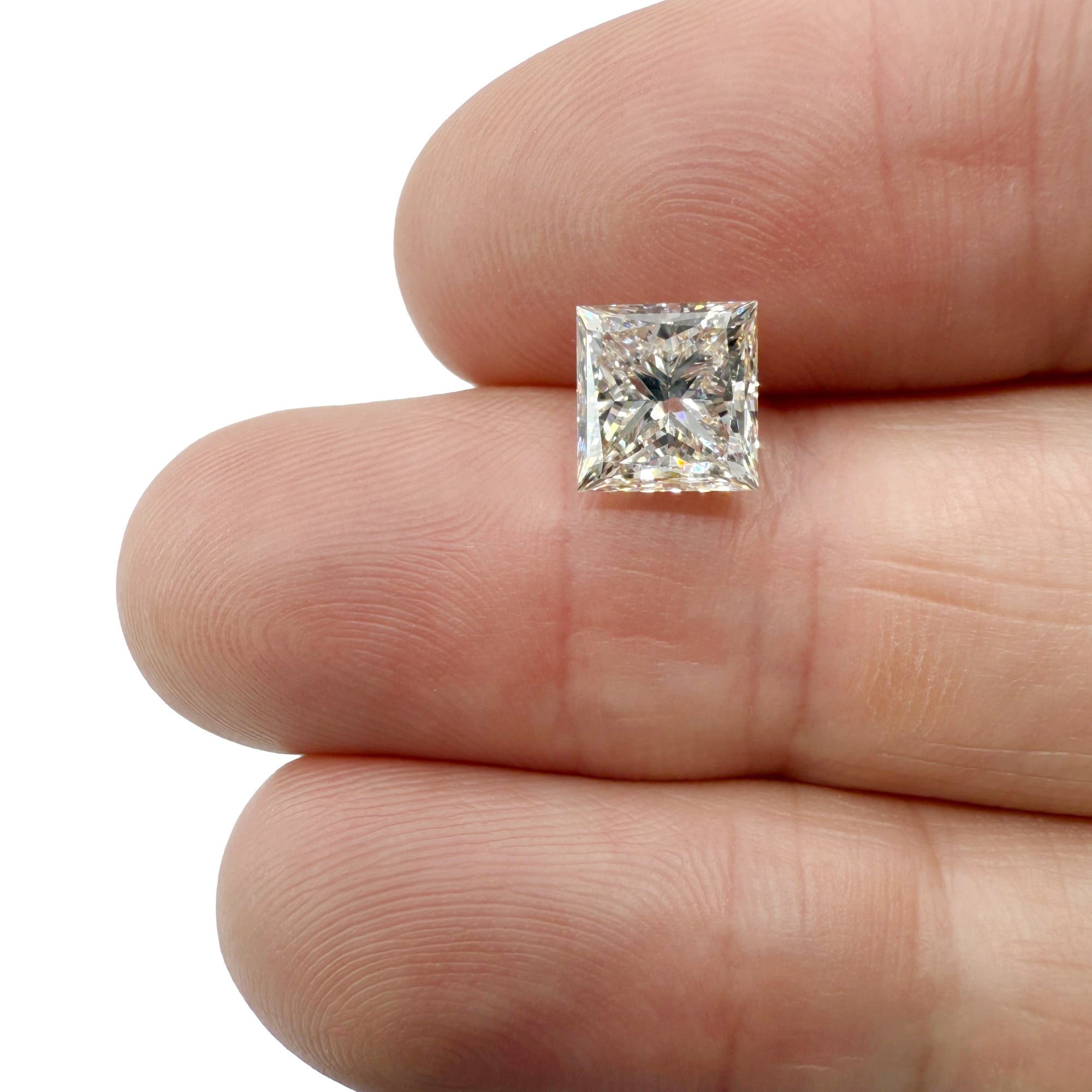 2.50ct | J/VVS2 Princess Shape Brilliant Cut Diamond (GIA) - Modern Rustic Diamond