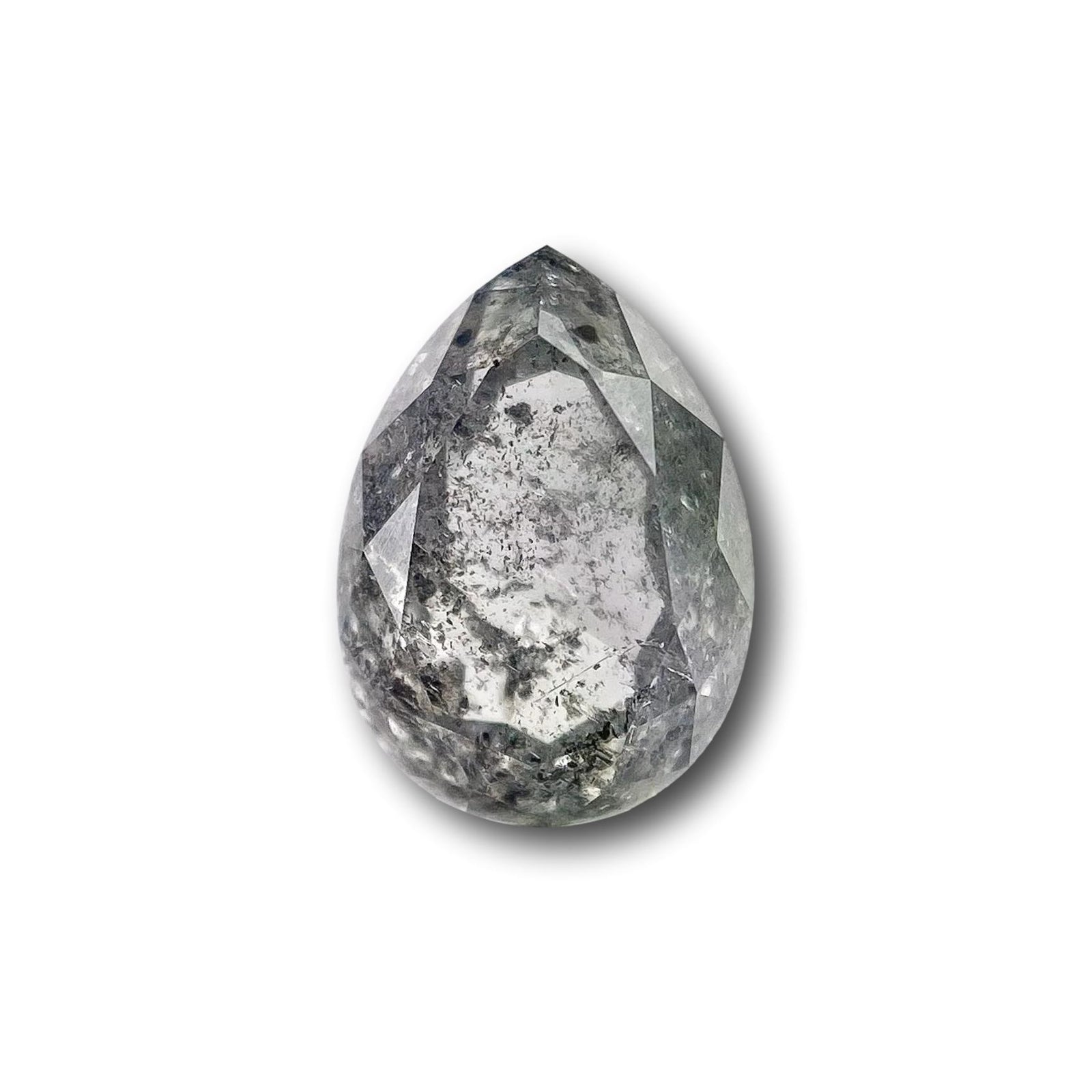 1.56ct | Salt & Pepper Pear Shape Brilliant Cut Diamond - Modern Rustic Diamond