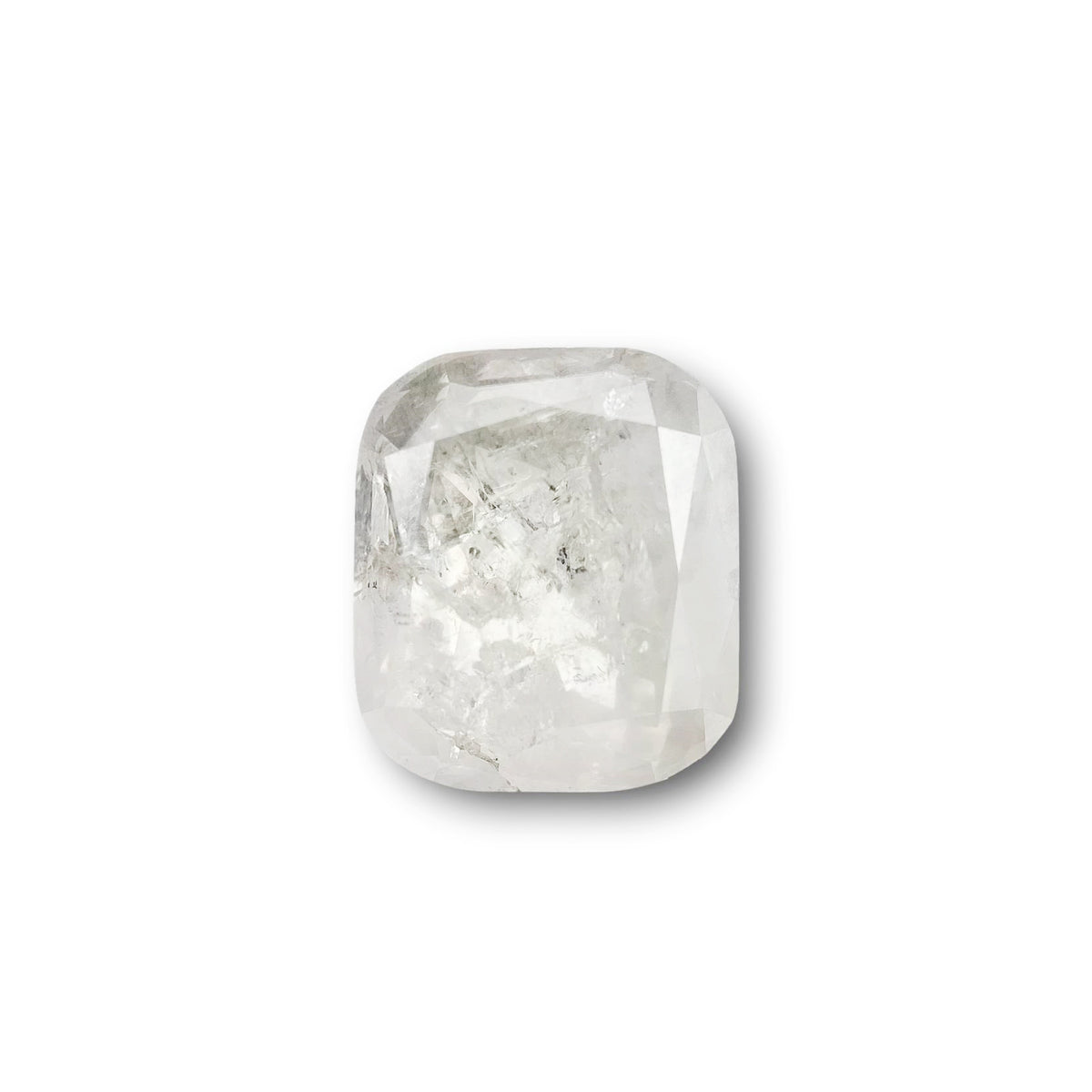 3.05ct | Salt &amp; Pepper Cushion Shape Rose Cut Diamond - Modern Rustic Diamond