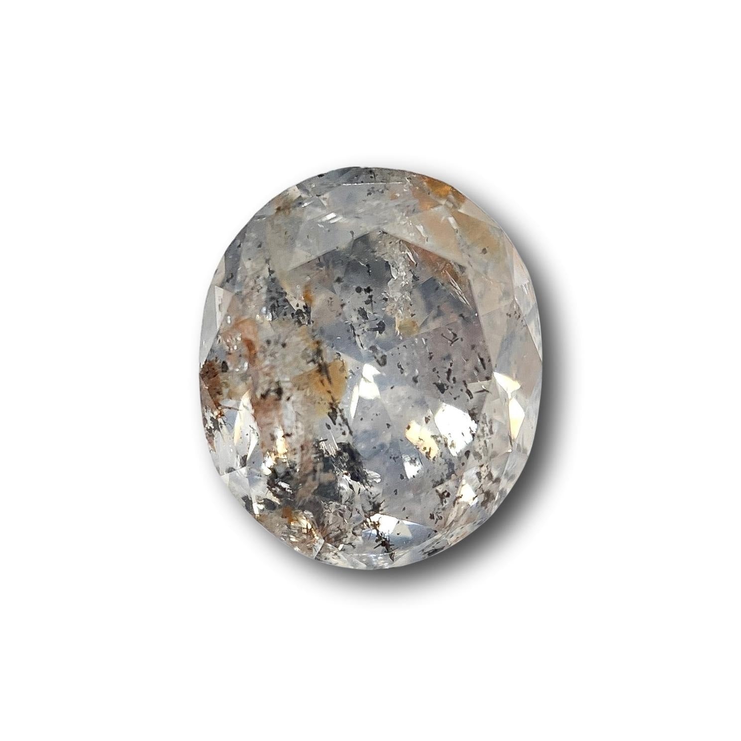 2.27ct | Salt & Pepper Oval Shape Brilliant Cut Diamond - Modern Rustic Diamond