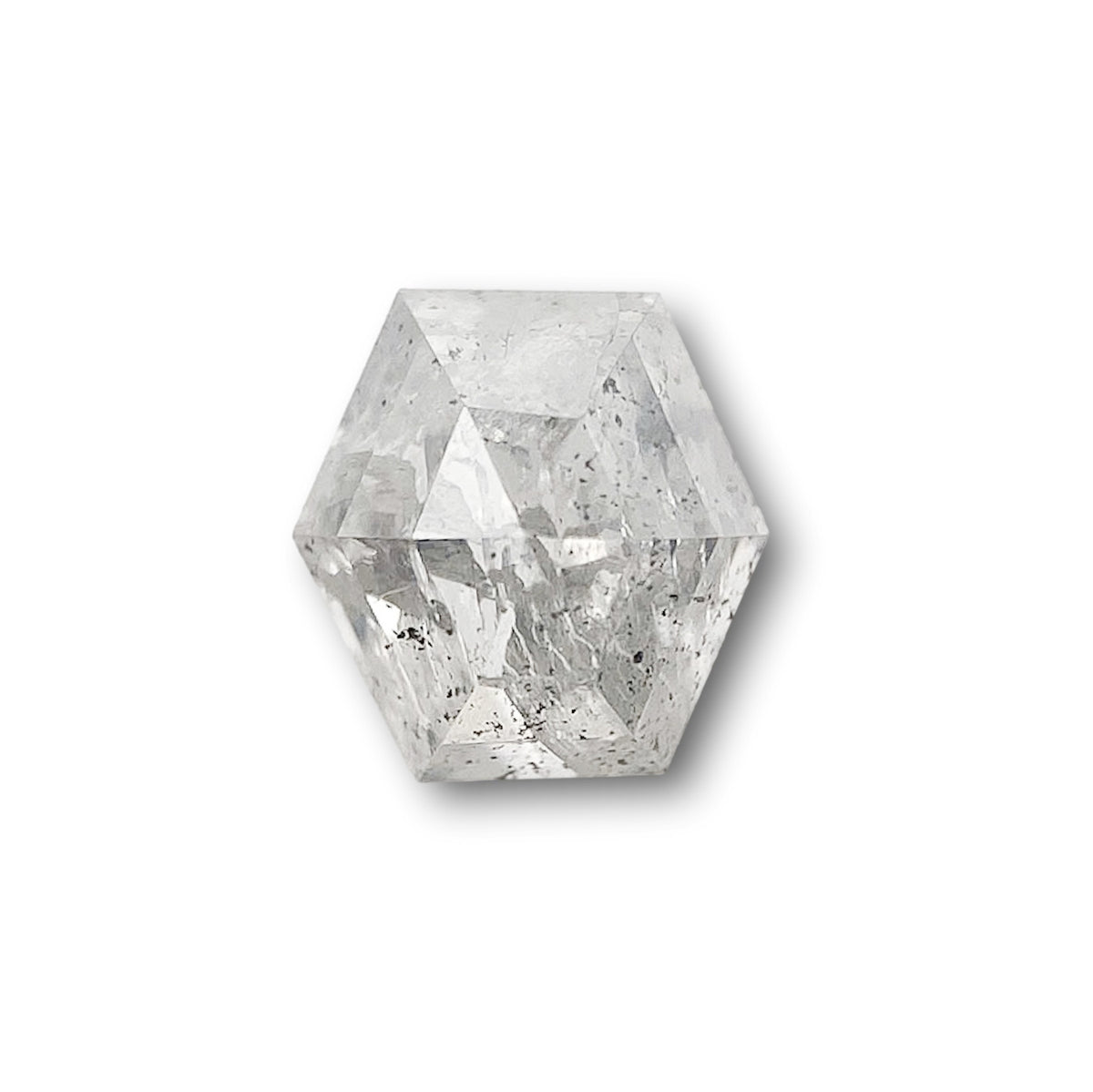 0.71ct | Salt &amp; Pepper Hexagon Shape Step Cut Diamond - Modern Rustic Diamond