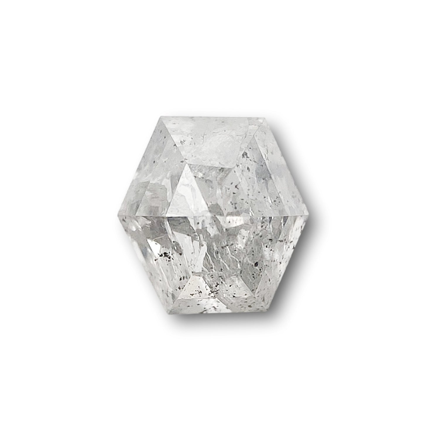 0.71ct | Salt & Pepper Hexagon Shape Step Cut Diamond - Modern Rustic Diamond