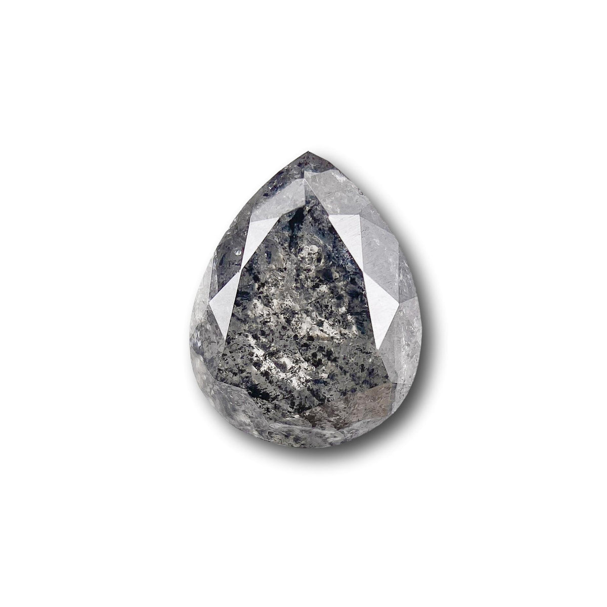 0.99ct | Salt &amp; Pepper Pear Shape Brilliant Cut Diamond - Modern Rustic Diamond