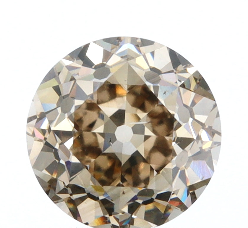 1.03ct | Champagne VS Round Shape Old European Cut Diamond - Modern Rustic Diamond