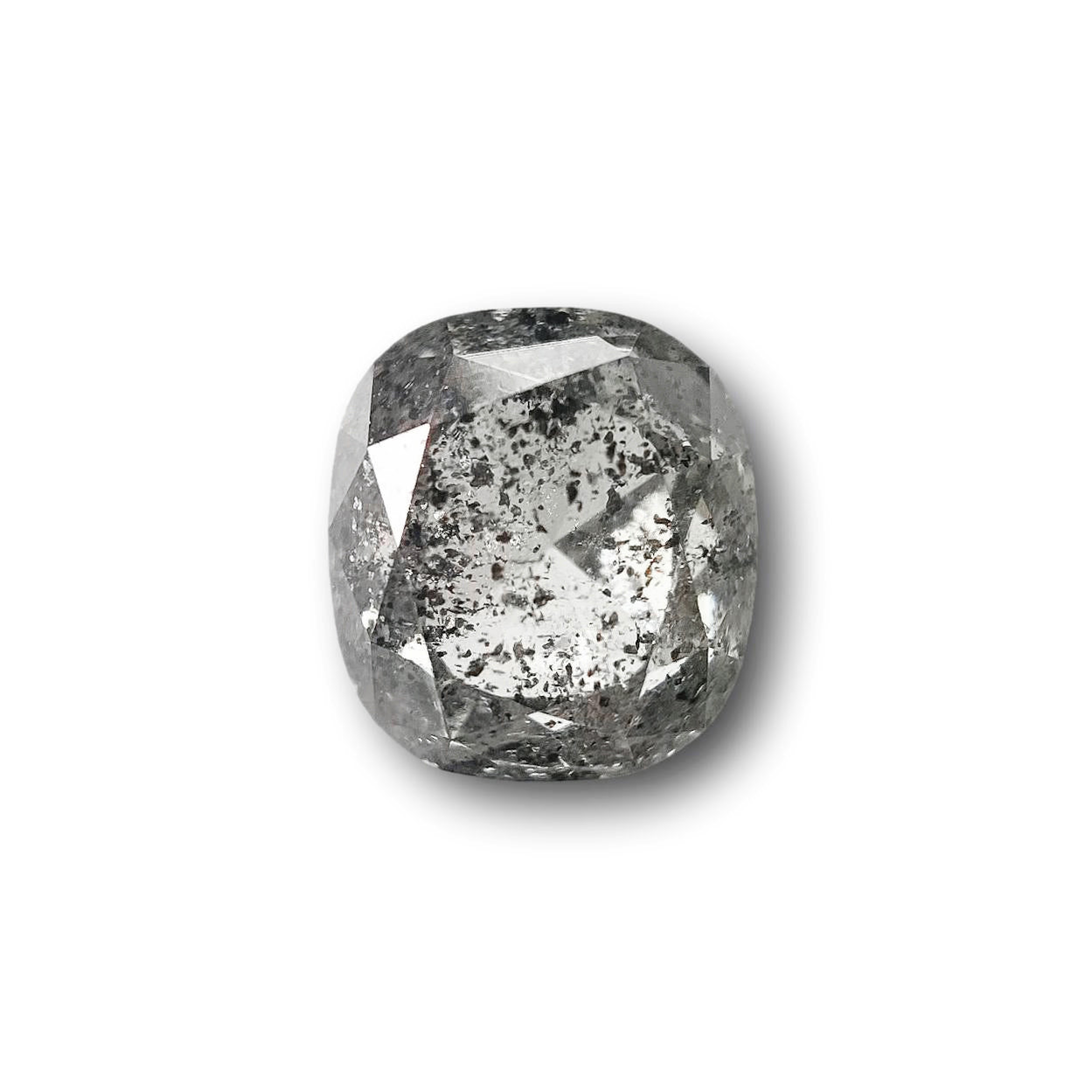1.57ct | Salt & Pepper Cushion Shape Brilliant Cut Diamond - Modern Rustic Diamond