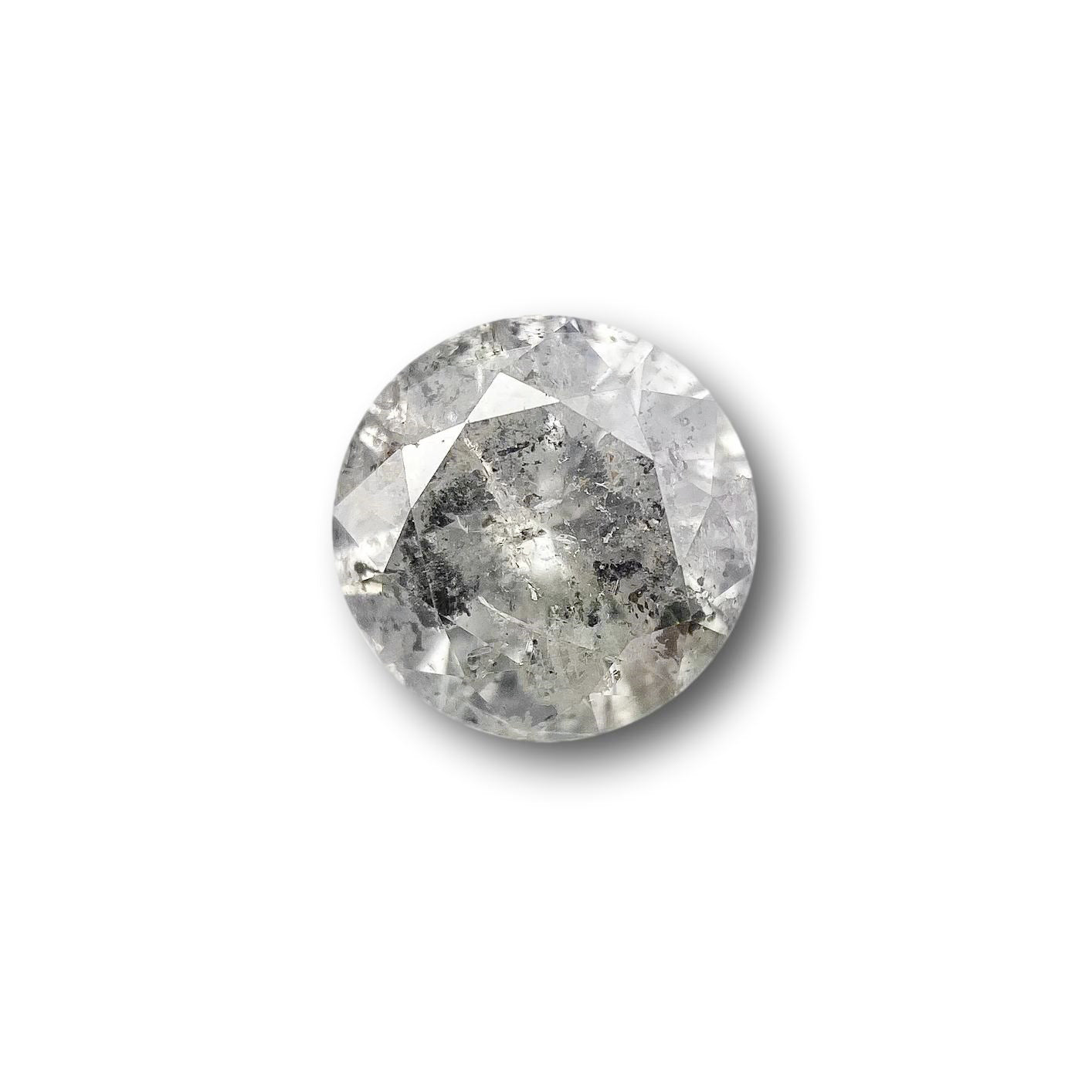 1.85ct | Salt & Pepper Round Shape Brilliant Cut Diamond - Modern Rustic Diamond