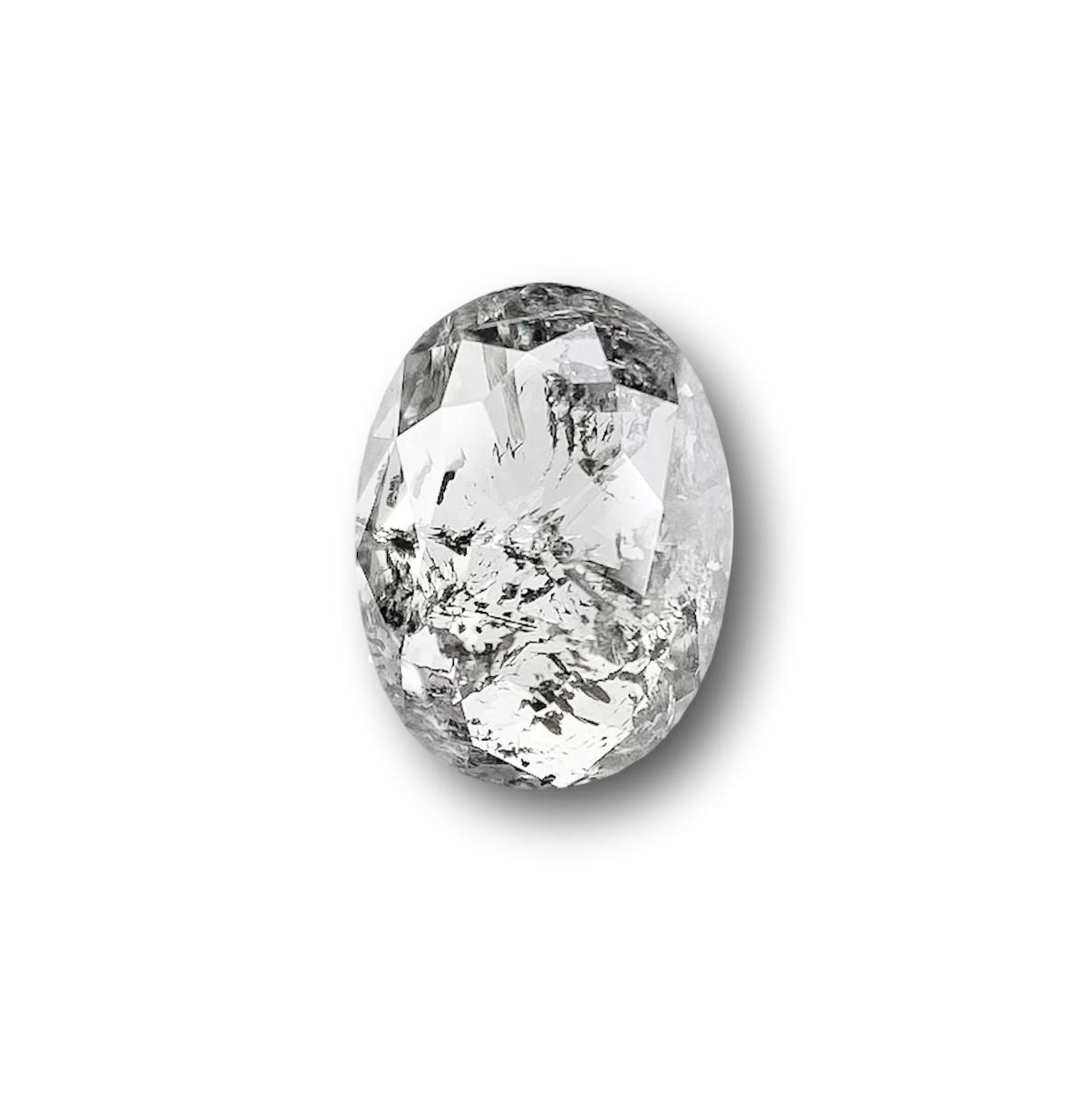 0.81ct | Salt & Pepper Oval Shape Rose Cut Diamond - Modern Rustic Diamond