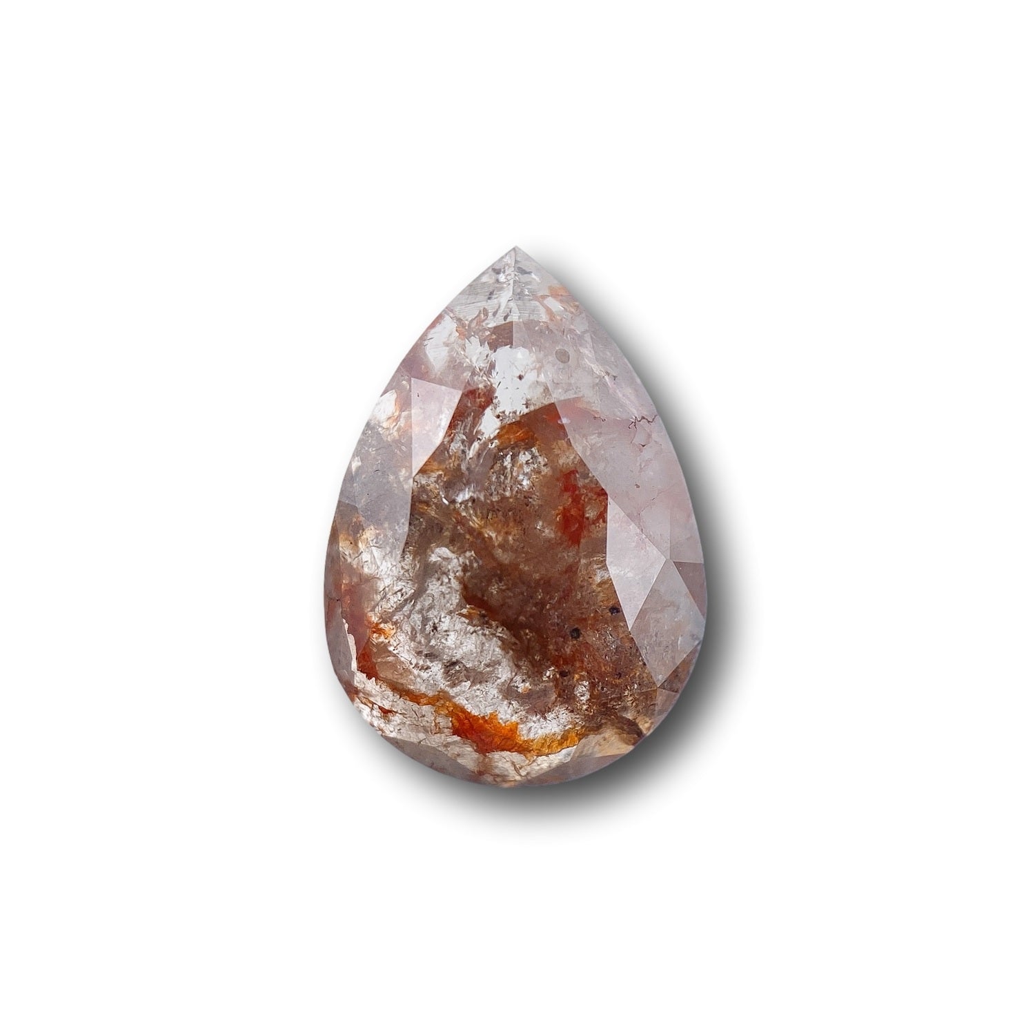 1.97ct | Salt & Pepper Pear Shape Rose Cut Diamond - Modern Rustic Diamond