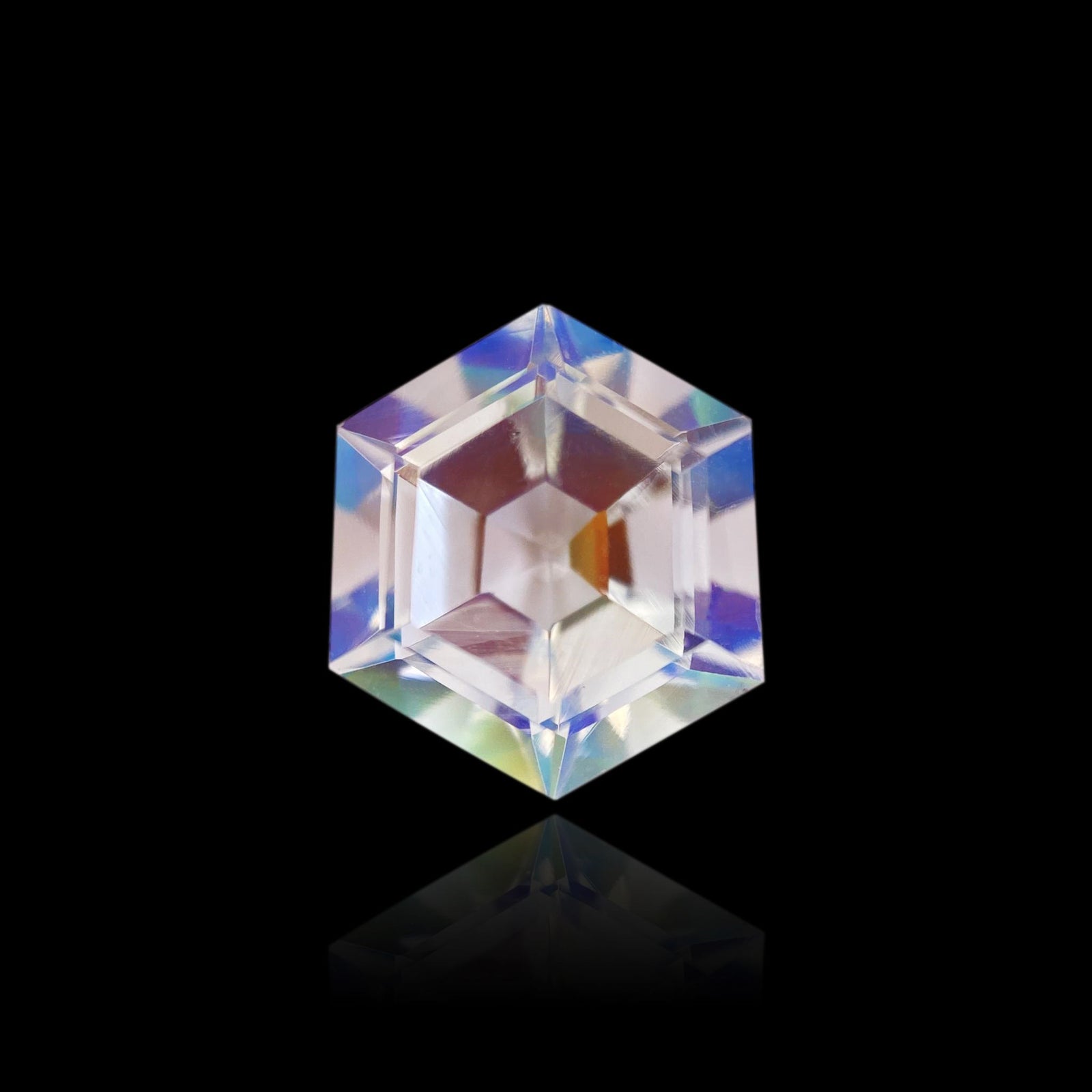 2.47ct |  Hexagon Shape Step Cut Moonstone - Modern Rustic Diamond