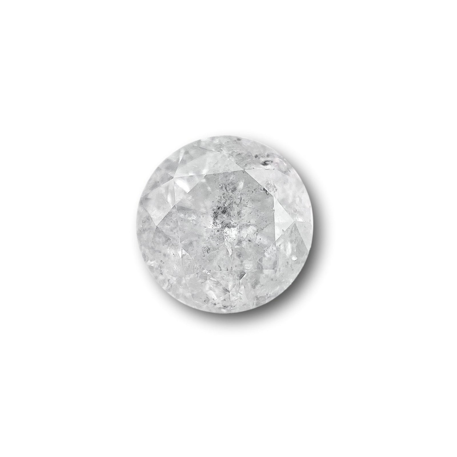 1.64ct | Salt & Pepper Round Shape Brilliant Cut Diamond - Modern Rustic Diamond