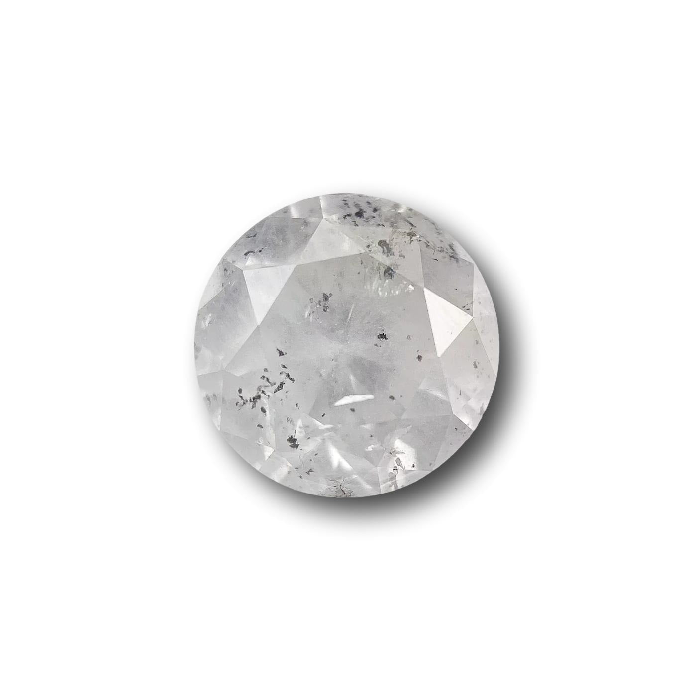 1.43ct | Salt & Pepper Round Shape Brilliant Cut Diamond - Modern Rustic Diamond