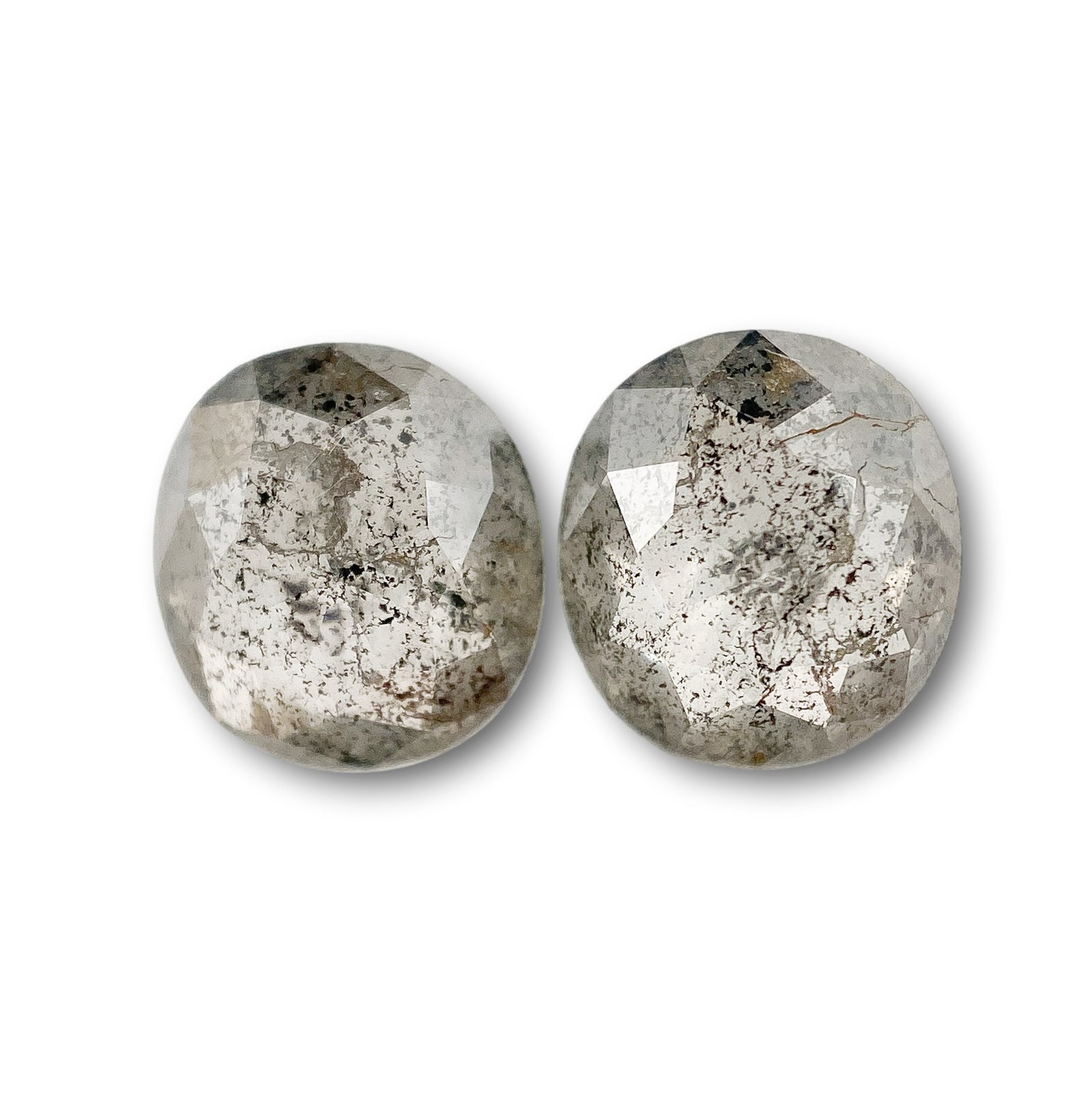 1.81cttw | Rustic  Cushion Shape Rose Cut Diamond Matched Pair - Modern Rustic Diamond