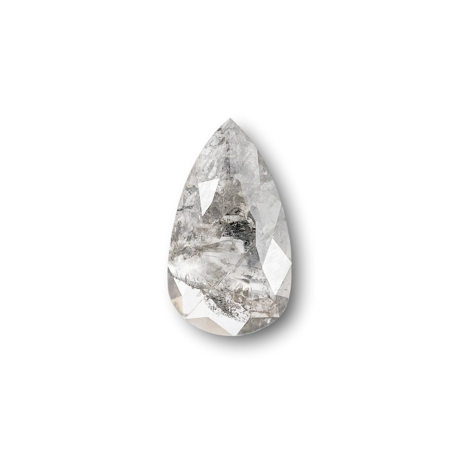 1.35ct | Rustic Pear Shape Rose Cut Diamond - Modern Rustic Diamond