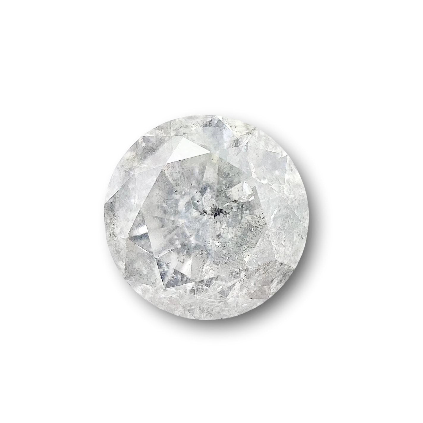 1.22ct | Salt & Pepper Round Shape Brilliant Cut Diamond - Modern Rustic Diamond