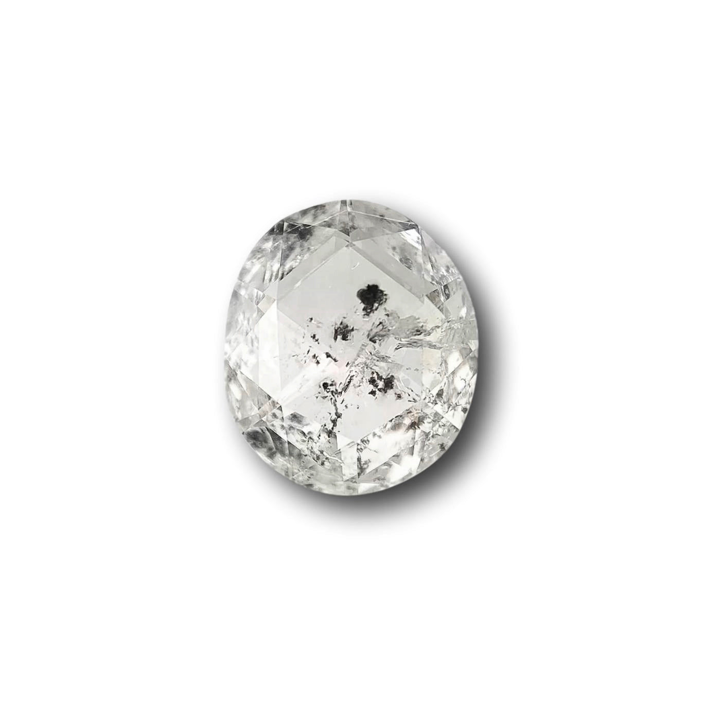 0.96ct | Salt & Pepper Oval Shape Rose Cut Diamond - Modern Rustic Diamond