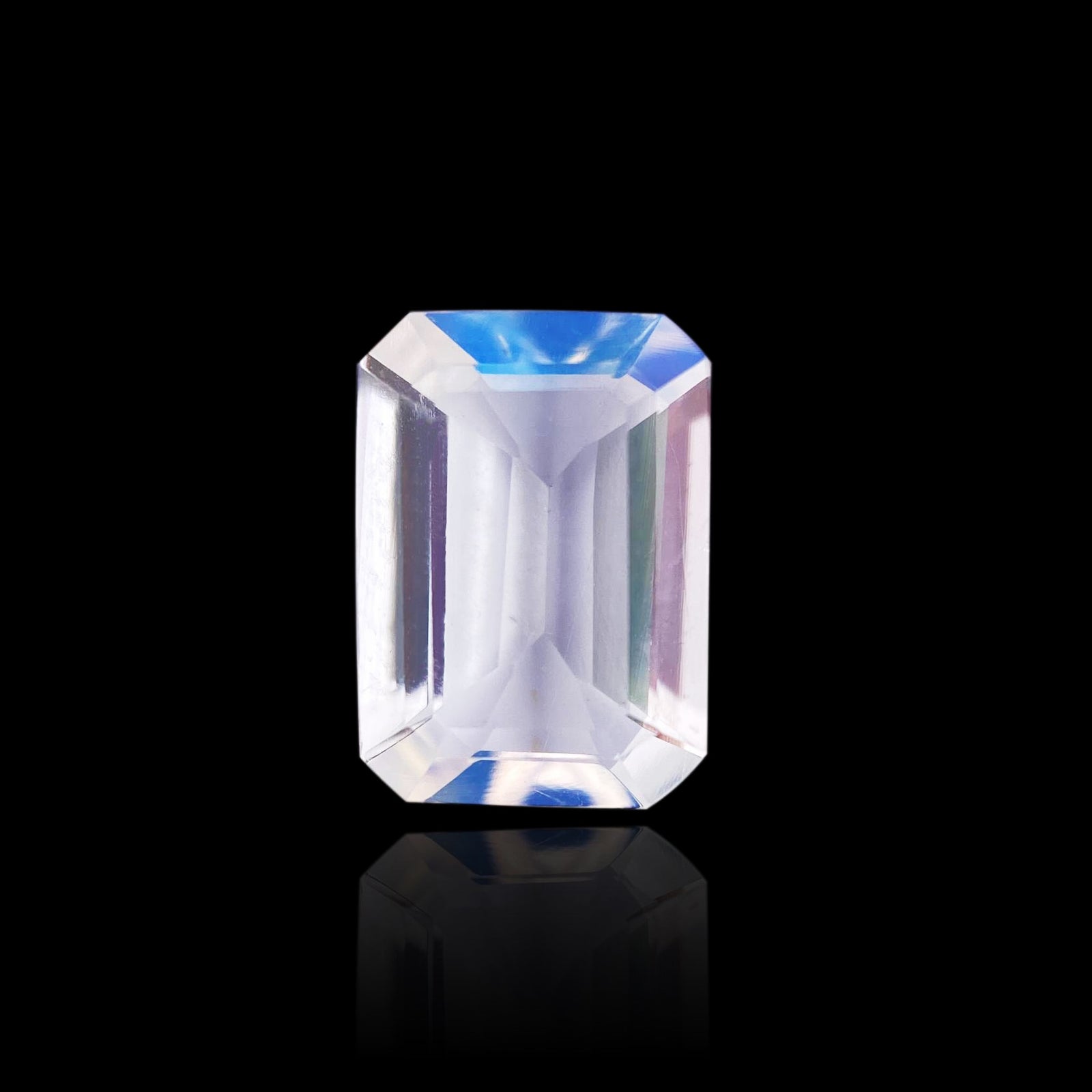 1.45ct |  Emerald Shape Step Cut Moonstone - Modern Rustic Diamond