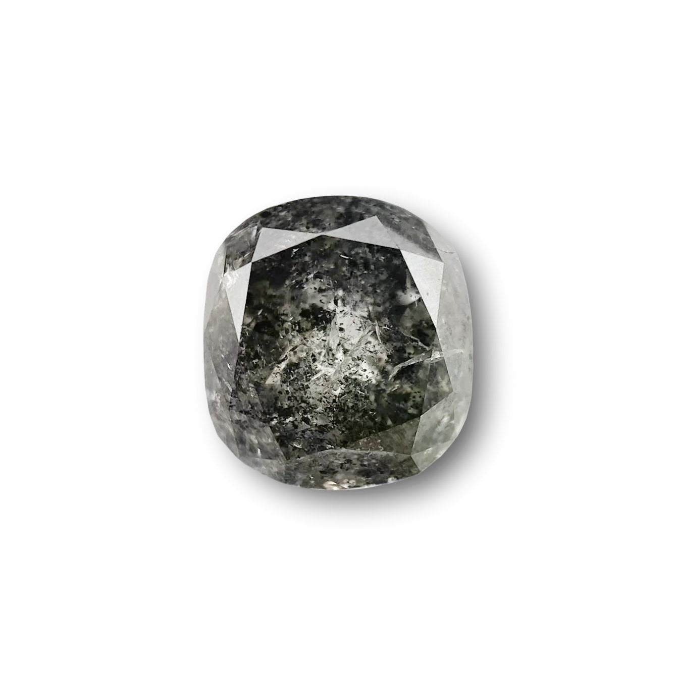 1.87ct | Salt & Pepper Cushion Shape Brilliant Cut Diamond - Modern Rustic Diamond