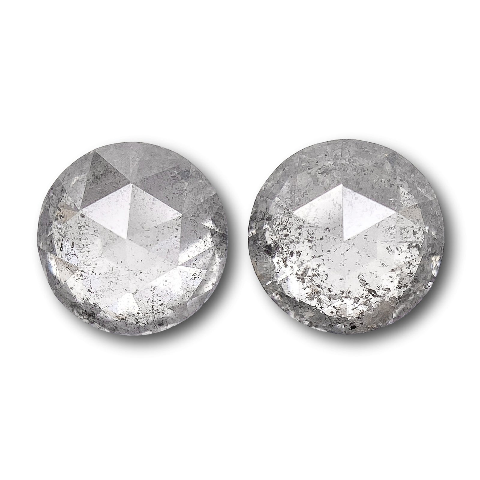 1.50cttw | Rustic Round Shape Brilliant Cut Diamond Matched Pair - Modern Rustic Diamond