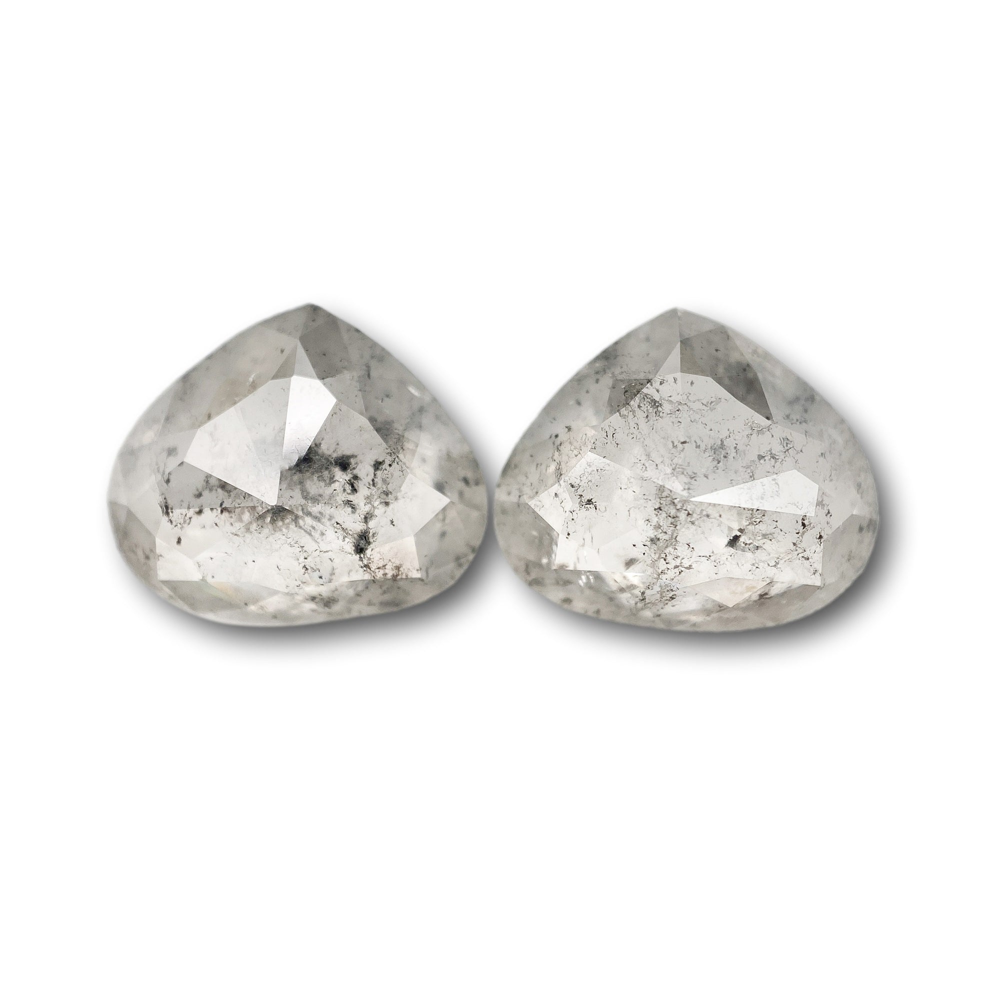 5.87cttw | Rustic Pear Shape Rose Cut Diamond Matched Pair - Modern Rustic Diamond