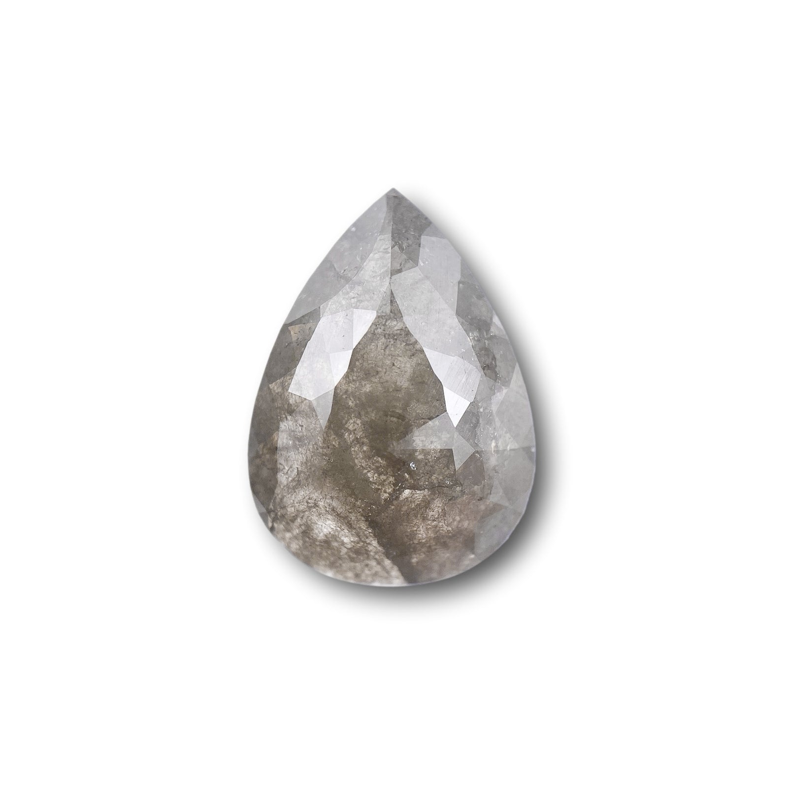 4.91ct | Rustic/ Pear Shape Rose Cut Diamond - Modern Rustic Diamond