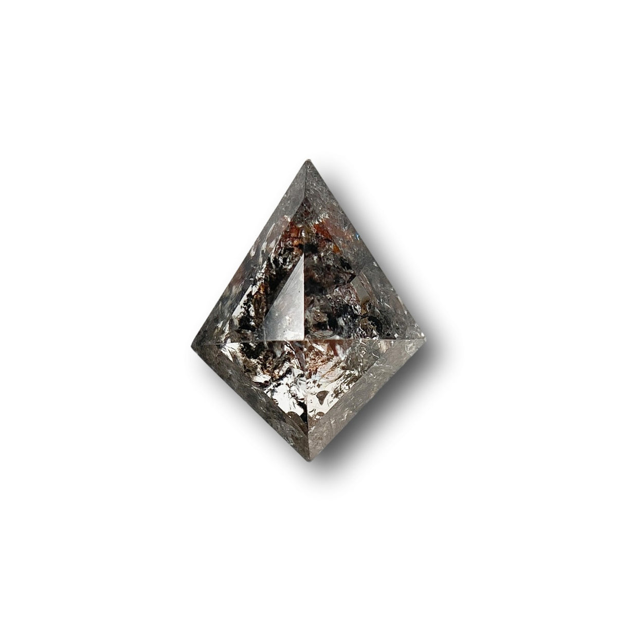 0.58ct | Salt &amp; Pepper Kite Shape Step Cut Diamond - Modern Rustic Diamond