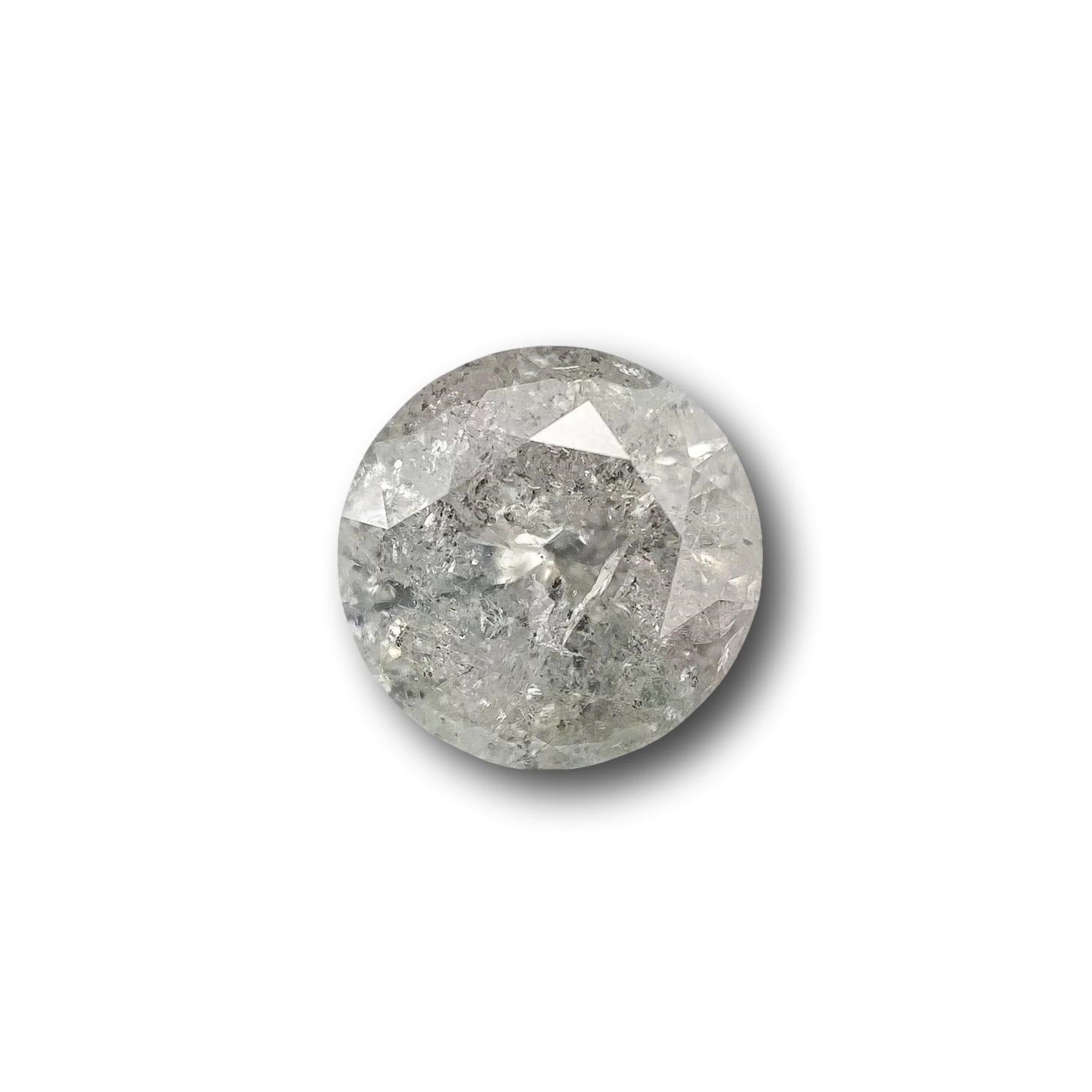 1.54ct | Salt & Pepper Round Shape Brilliant Cut Diamond - Modern Rustic Diamond
