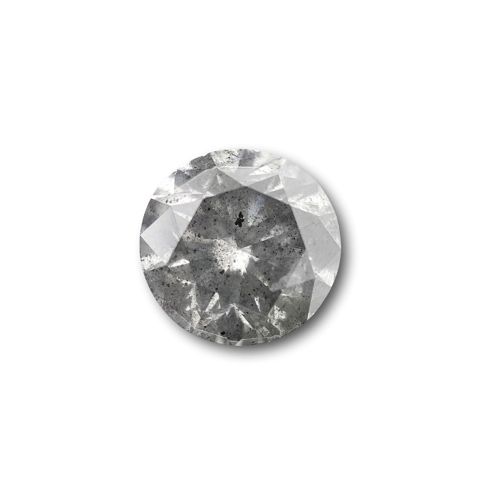 2.00ct | Salt & Pepper Round Shape Brilliant Cut Diamond - Modern Rustic Diamond