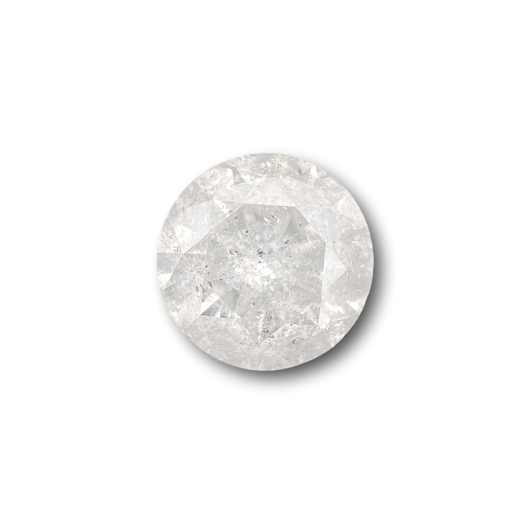 1.28ct | Salt & Pepper Round Shape Brilliant Cut Diamond - Modern Rustic Diamond