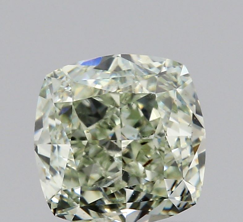 1.22ct | Fancy Green/SI2 Cushion Shape Brilliant Cut Diamond (GIA) - Modern Rustic Diamond