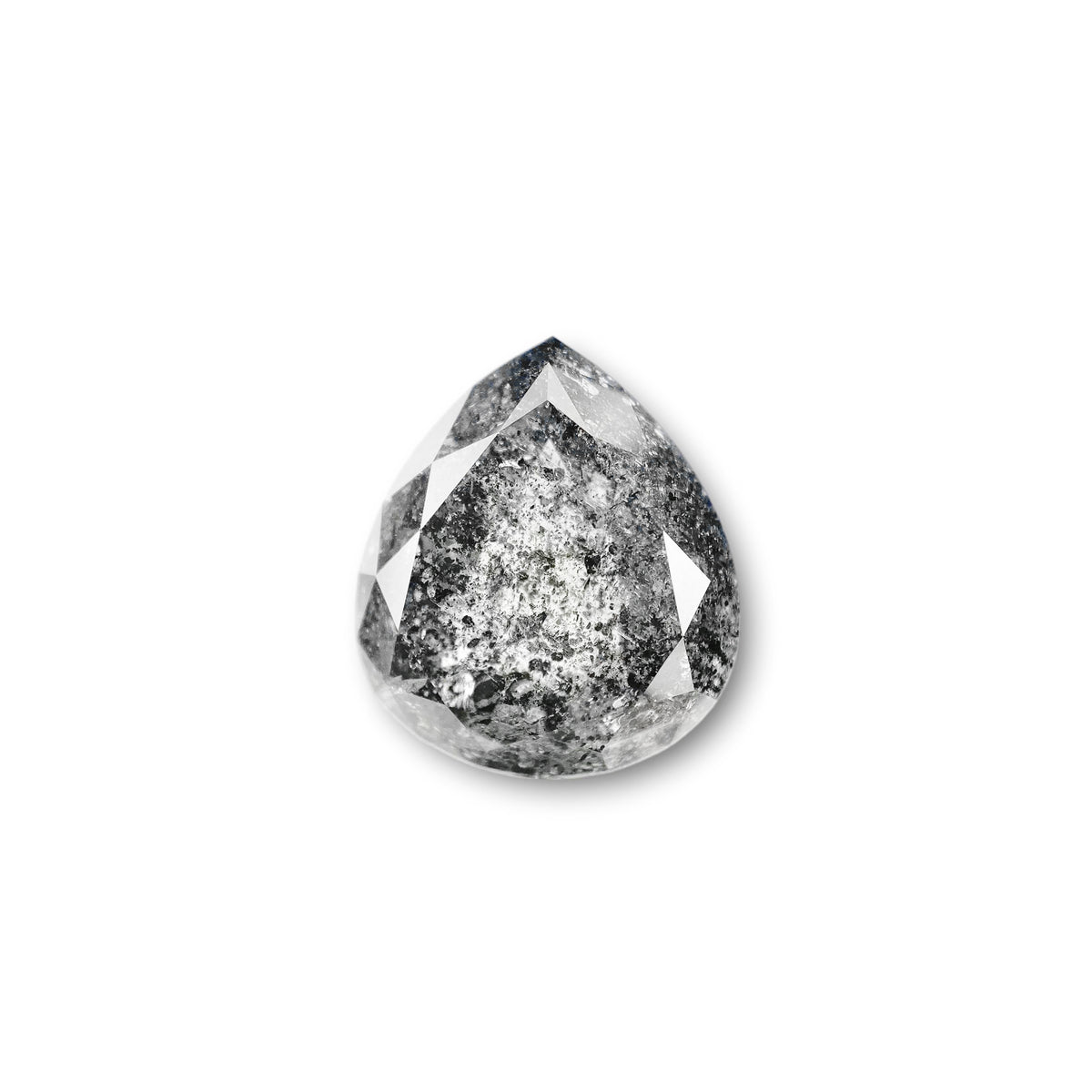 8.73ct | Salt &amp; Pepper Pear Shape Brilliant Cut Diamond - Modern Rustic Diamond