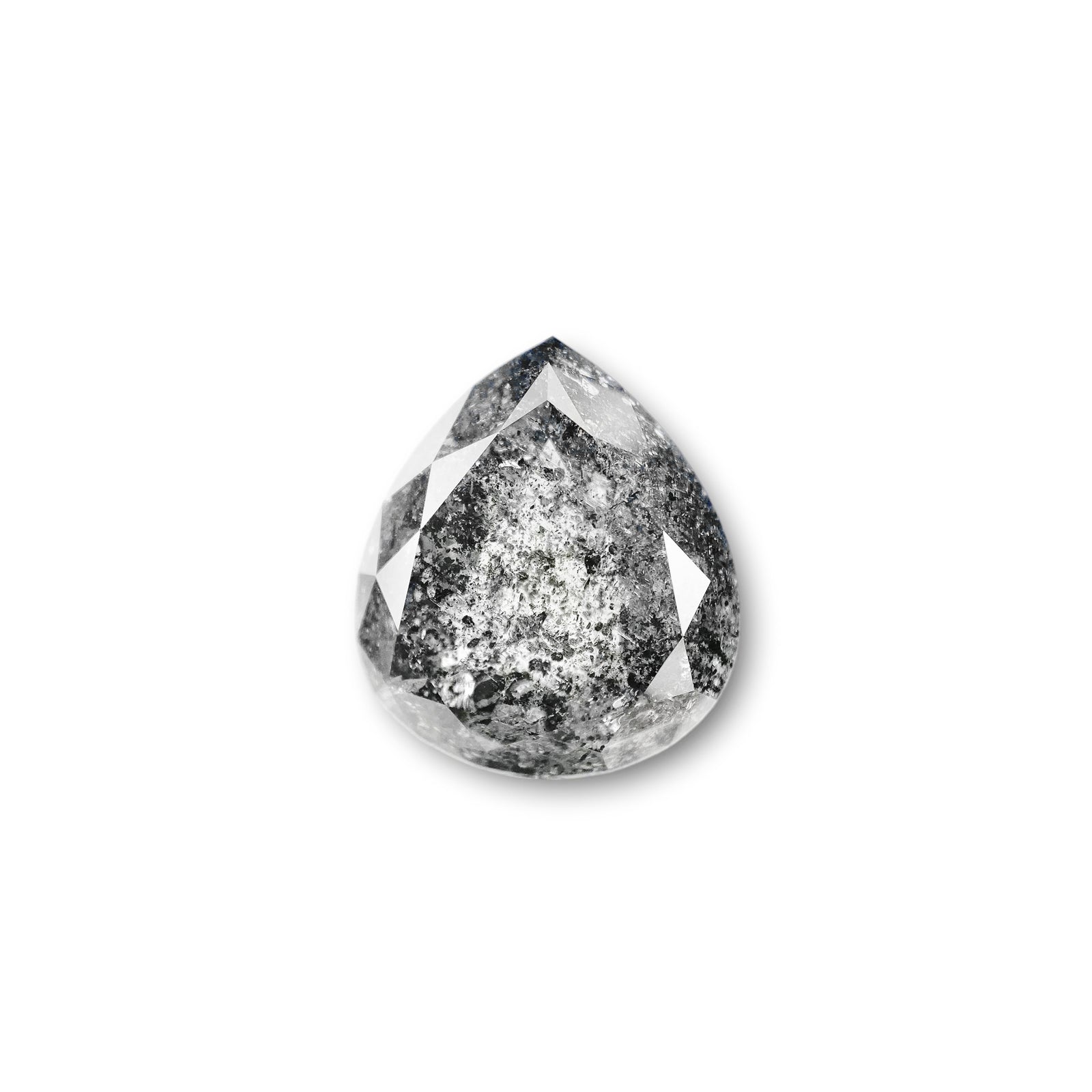 8.73ct | Salt & Pepper Pear Shape Brilliant Cut Diamond - Modern Rustic Diamond