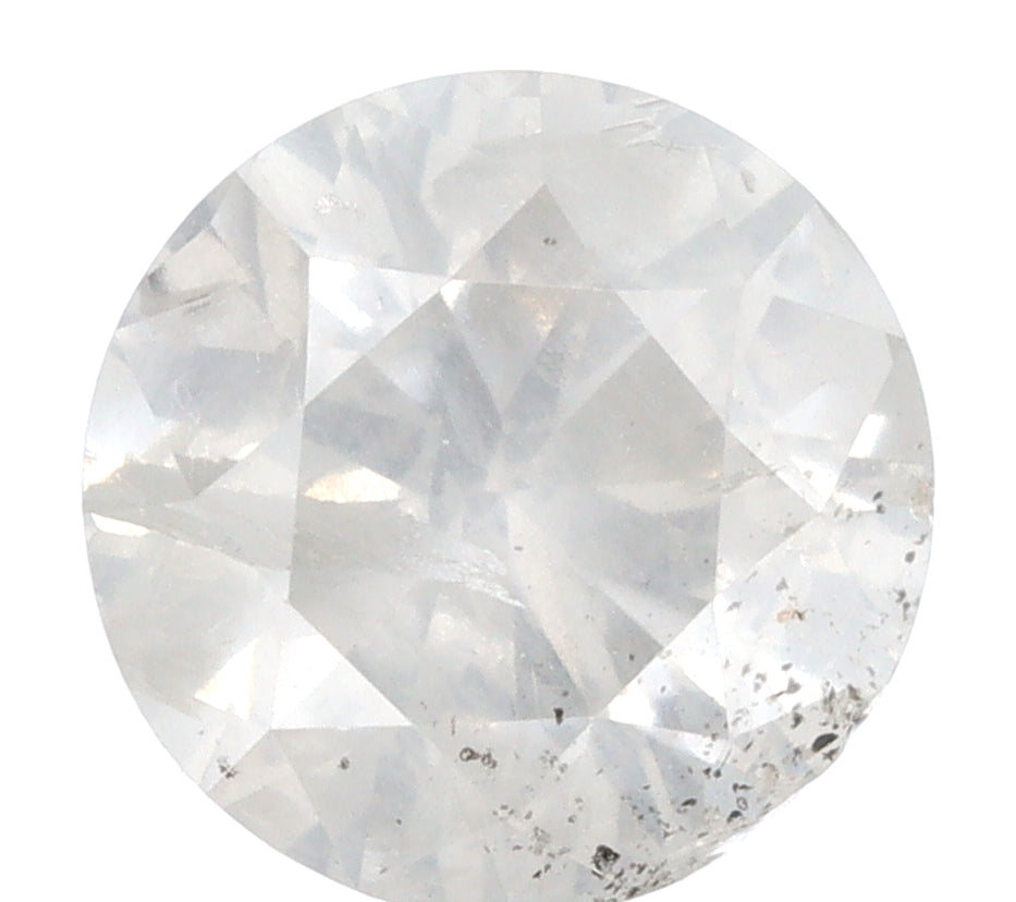 2.71ct | Salt & Pepper Round Shape Brilliant Cut Diamond - Modern Rustic Diamond