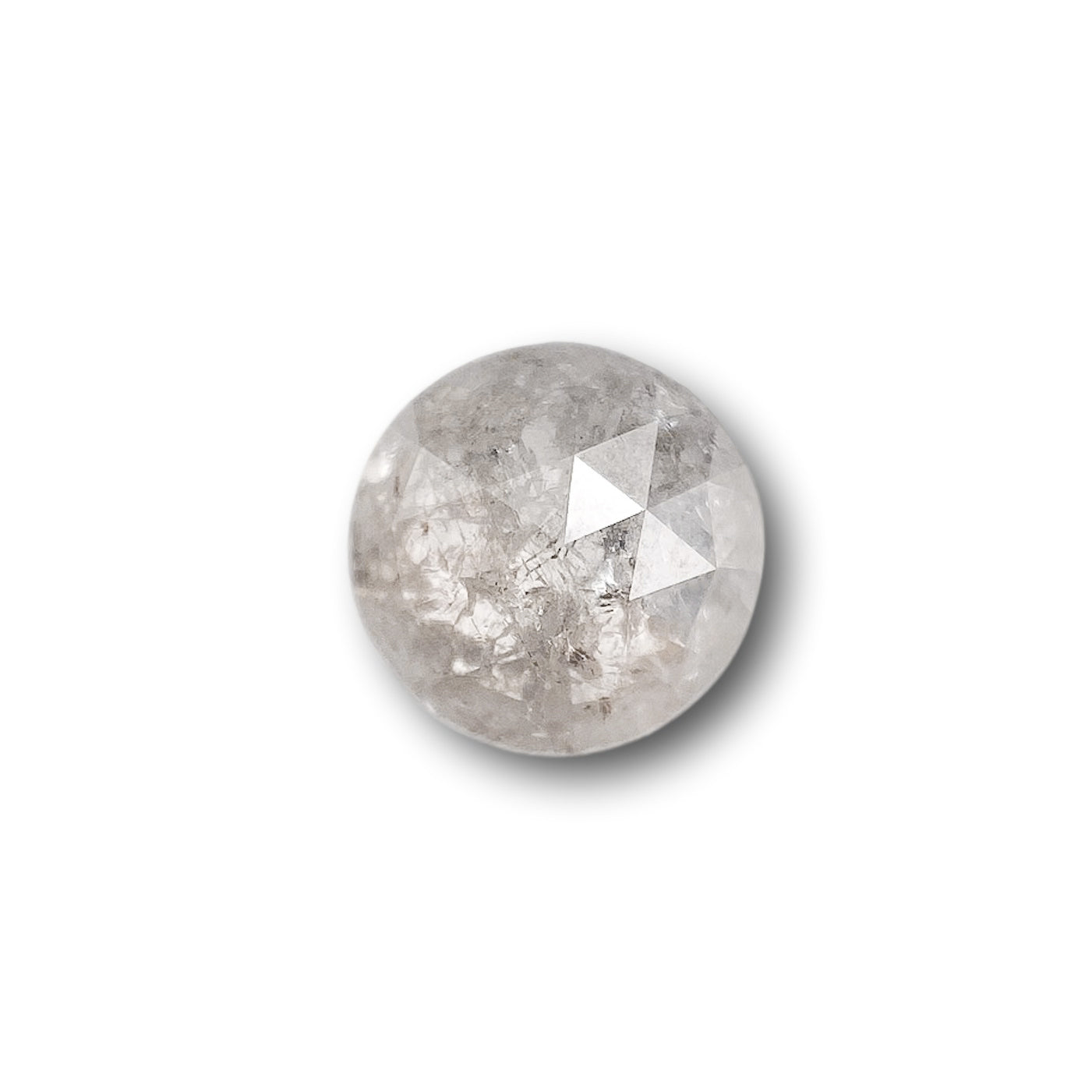 0.76ct | Salt & Pepper Round Shape Rose Cut Diamond - Modern Rustic Diamond