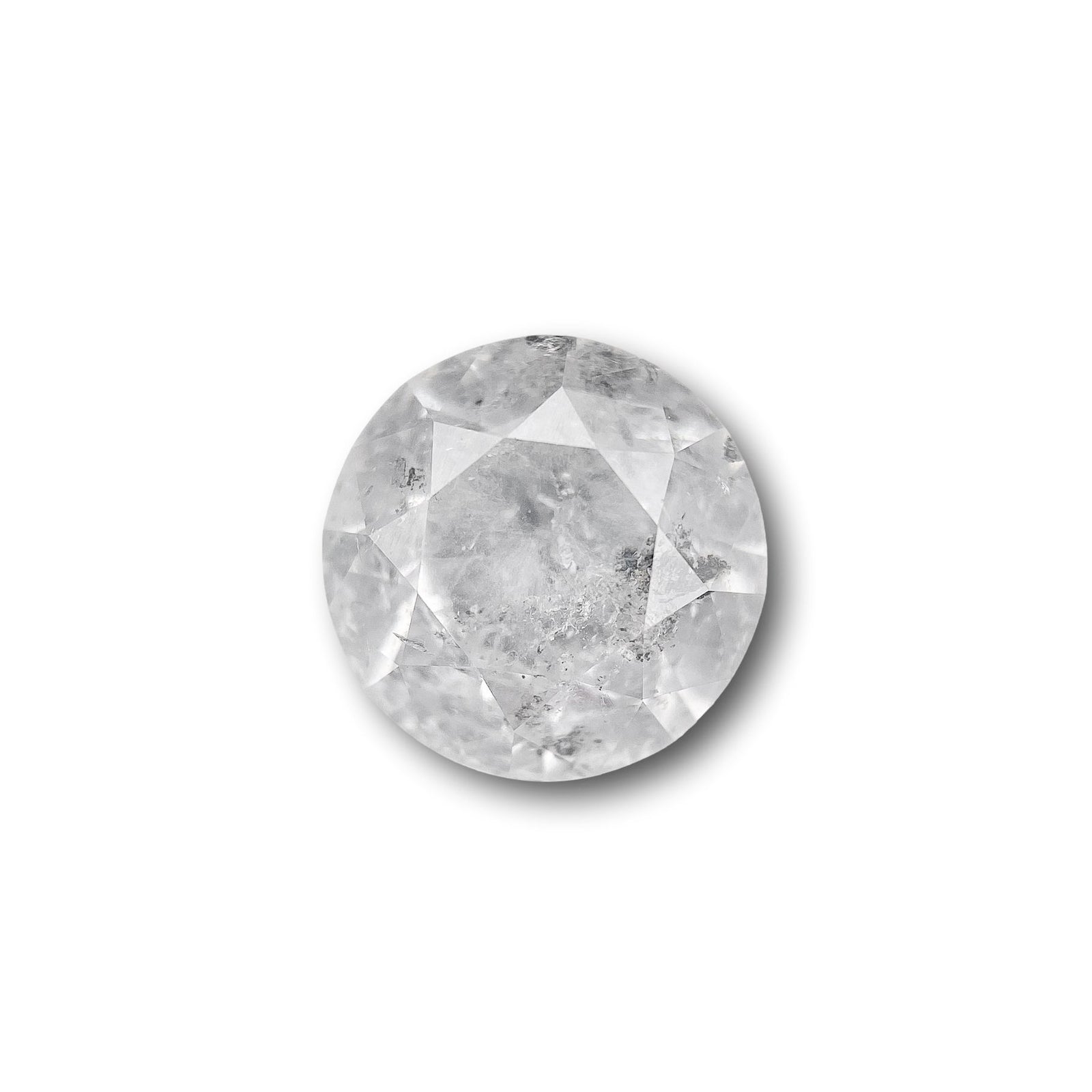 1.53ct | Salt & Pepper Round Shape Brilliant Cut Diamond - Modern Rustic Diamond