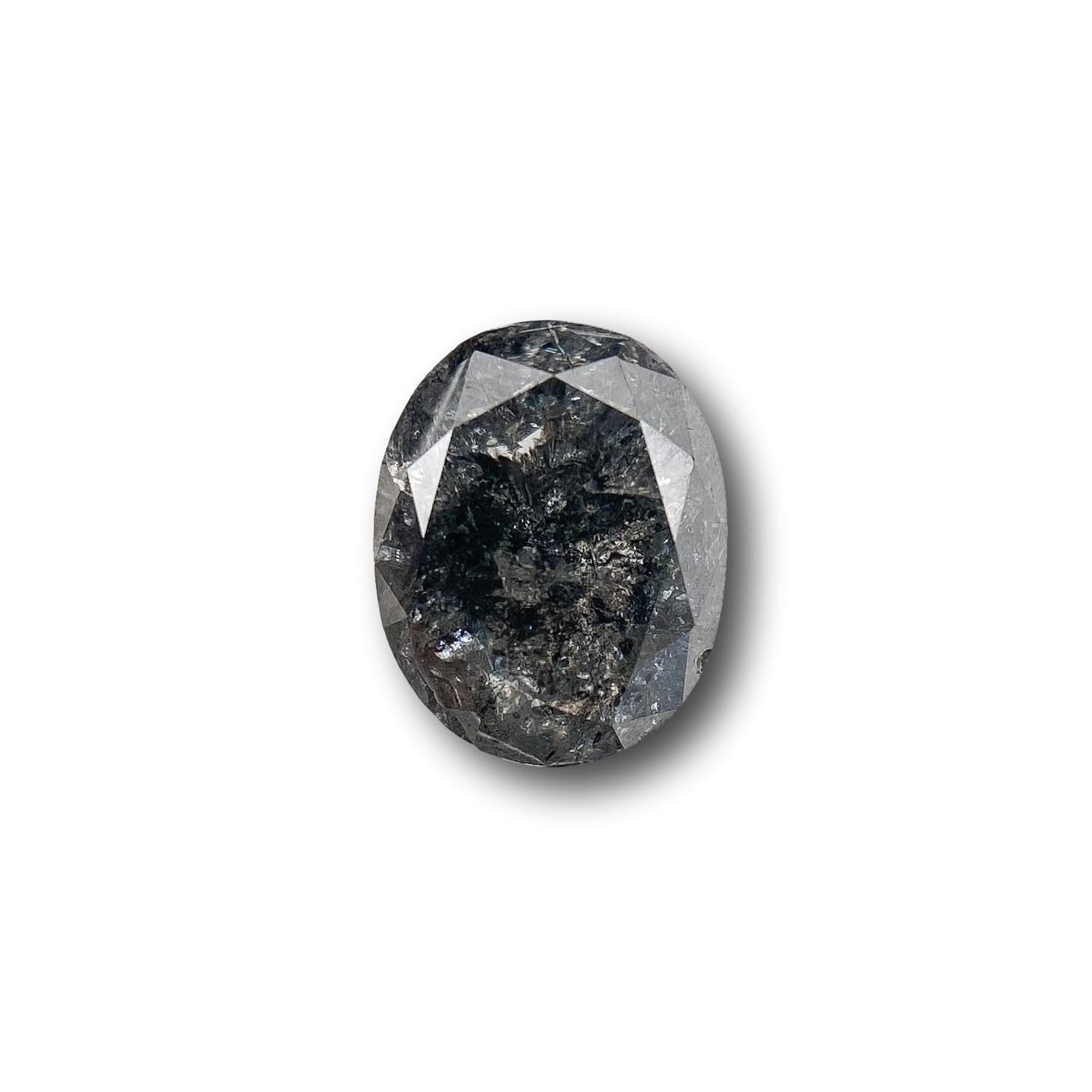 1.10ct | Salt & Pepper Oval Shape Brilliant Cut Diamond - Modern Rustic Diamond