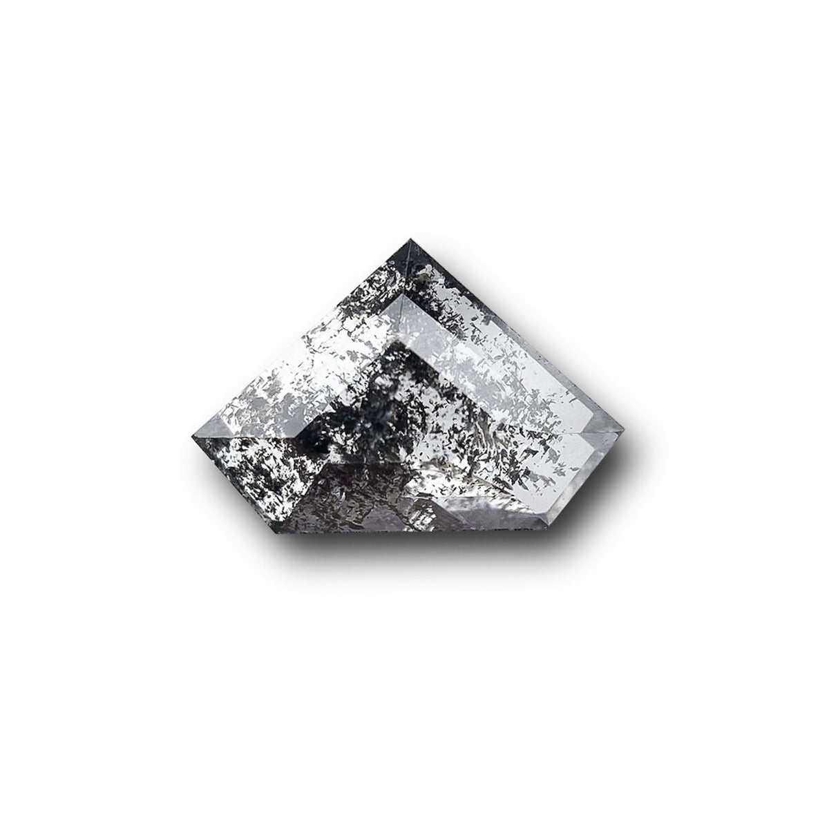 0.79ct | Salt &amp; Pepper Shield Shape Rose Cut Diamond - Modern Rustic Diamond