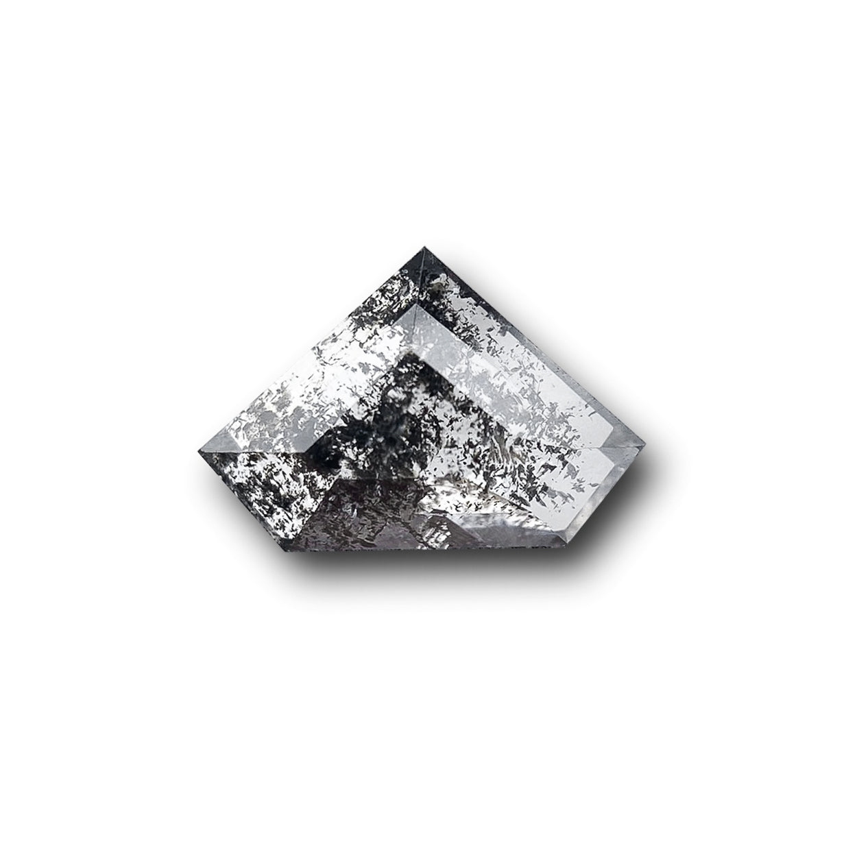 0.79ct | Salt & Pepper Shield Shape Rose Cut Diamond - Modern Rustic Diamond