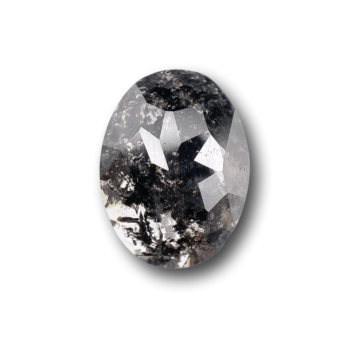 1.18ct | Salt & Pepper Oval Shape Rose Cut Diamond - Modern Rustic Diamond