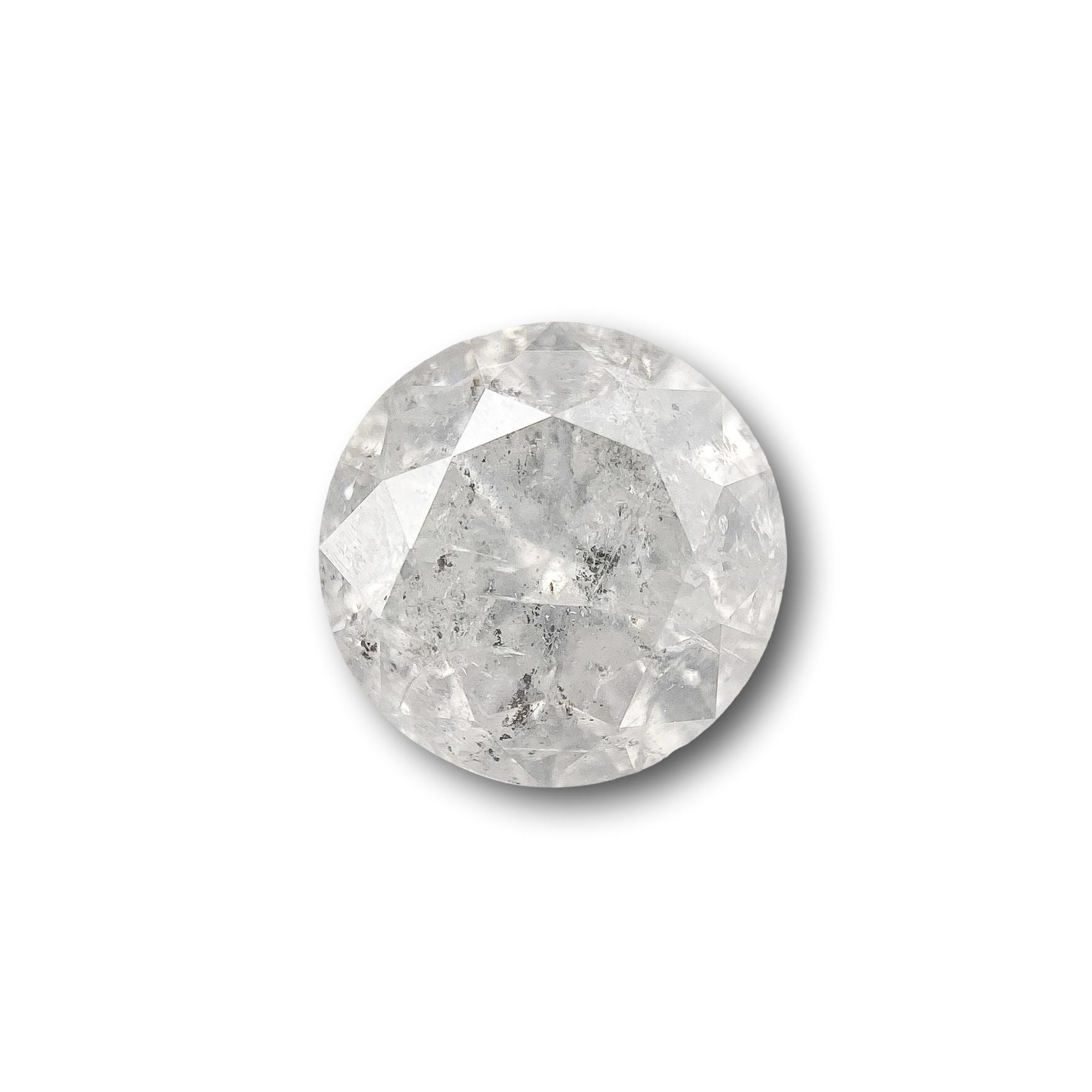 1.85ct | Salt & Pepper Round Shape Brilliant Cut Diamond - Modern Rustic Diamond