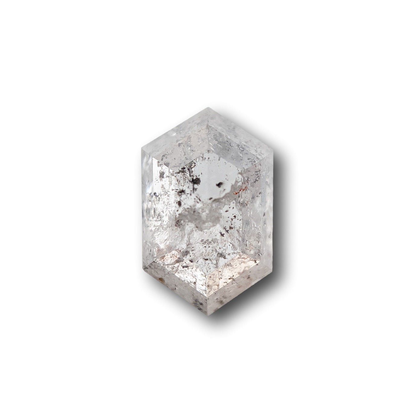 1.18ct | Salt & Pepper Hexagon Shape Rose Cut Diamond - Modern Rustic Diamond