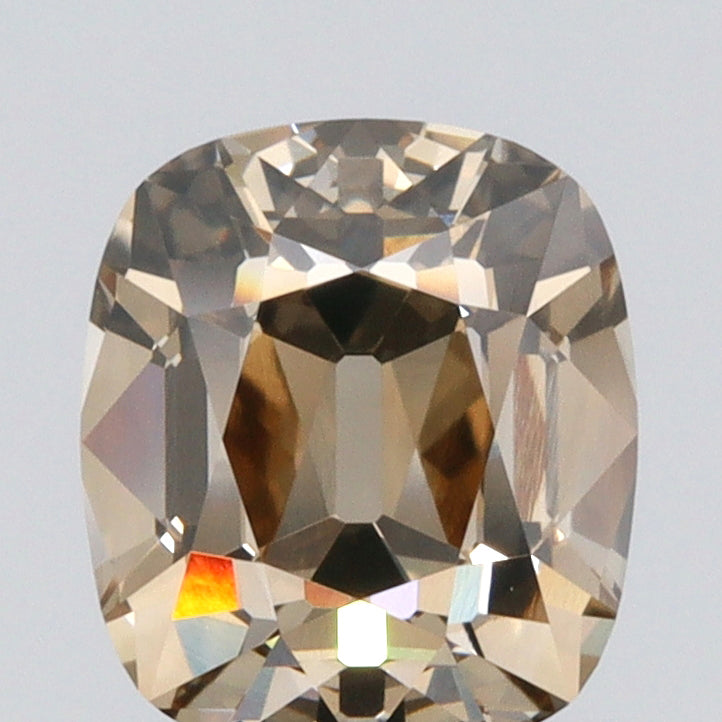 1.38ct | Fancy Light Yellowish Brown VVS2 Cushion Shape Old Mine Cut Diamond (GIA) - Modern Rustic Diamond