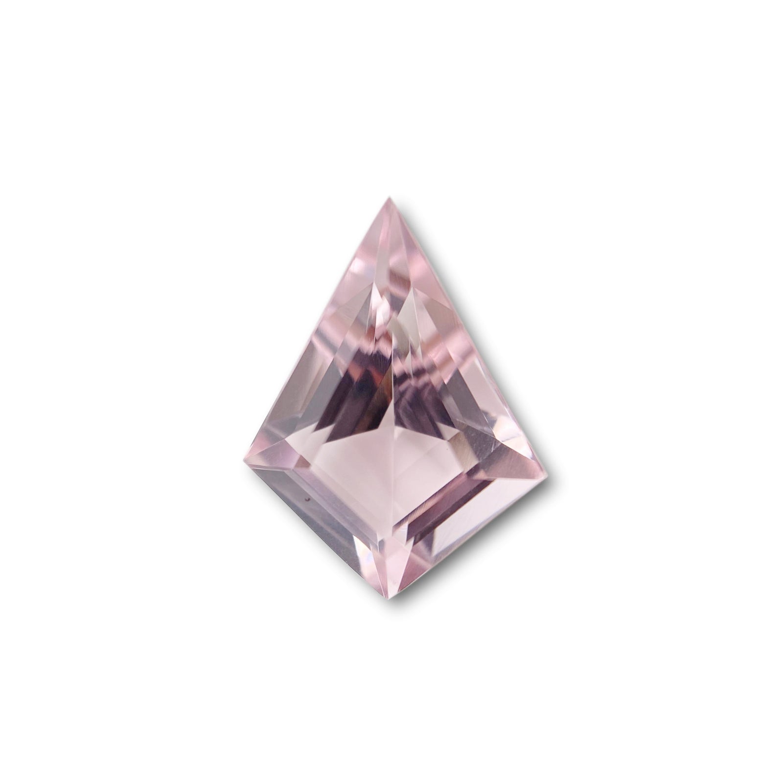 2.58ct |  Kite Shape Step Cut Morganite - Modern Rustic Diamond