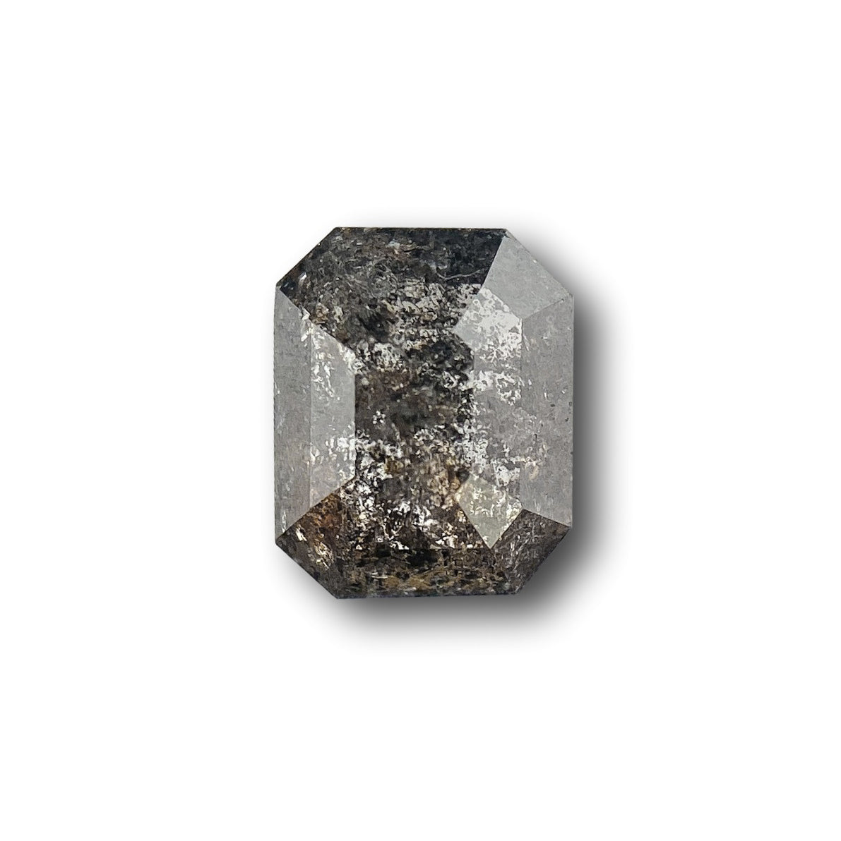 0.67ct | Salt & Pepper Emerald Shape Step Cut Diamond - Modern Rustic Diamond