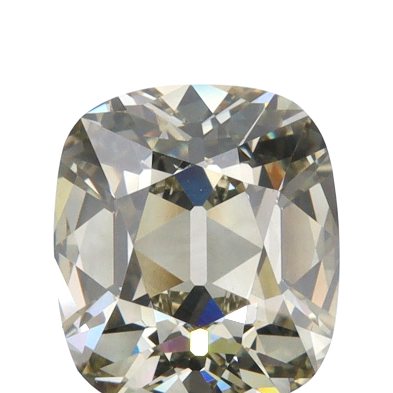 2.07ct | Fancy Dark Yellowish Green-Gray SI1 Cushion Shape Old Mine Cut Diamond (GIA) - Modern Rustic Diamond