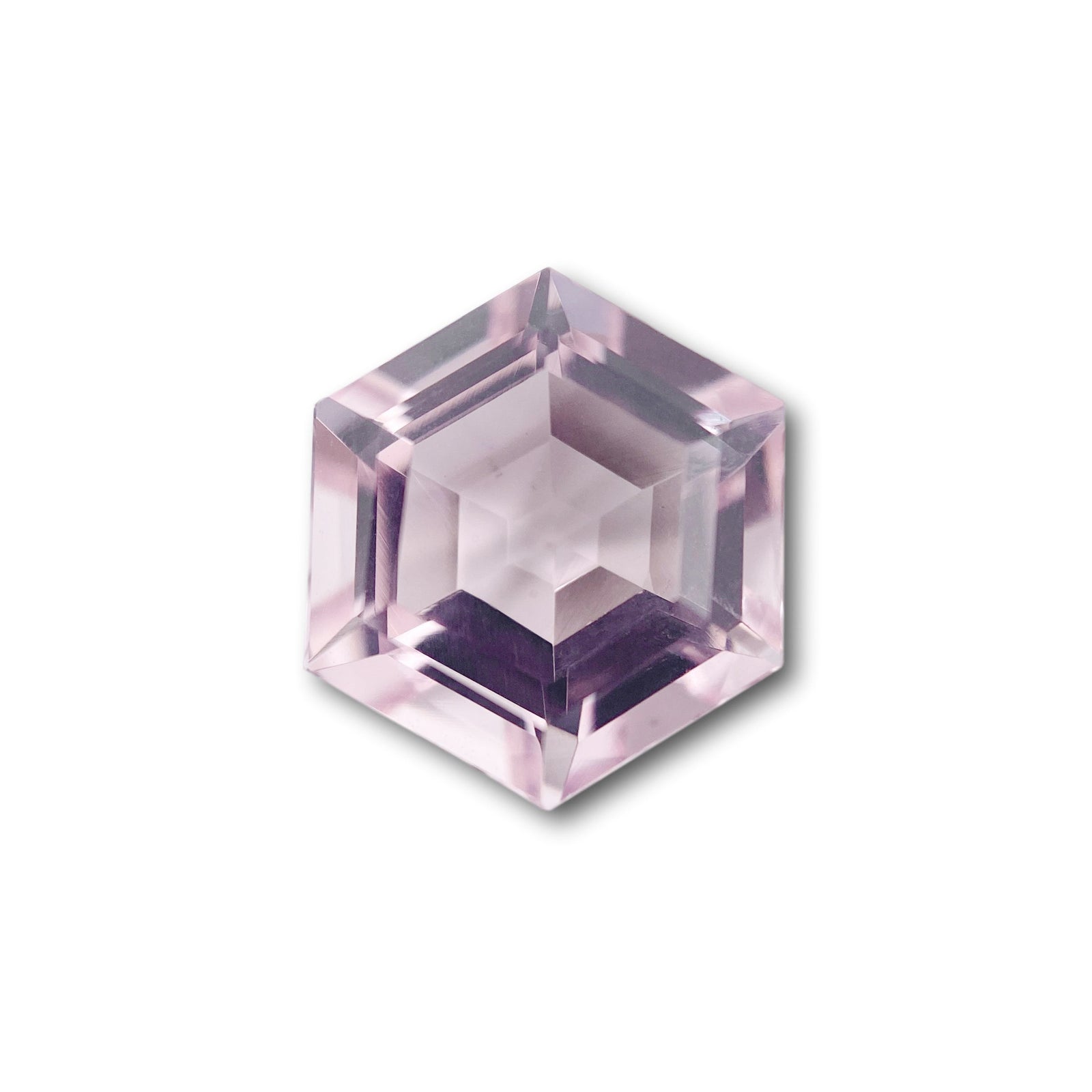 3.18ct |  Hexagon Shape Step Cut Morganite - Modern Rustic Diamond