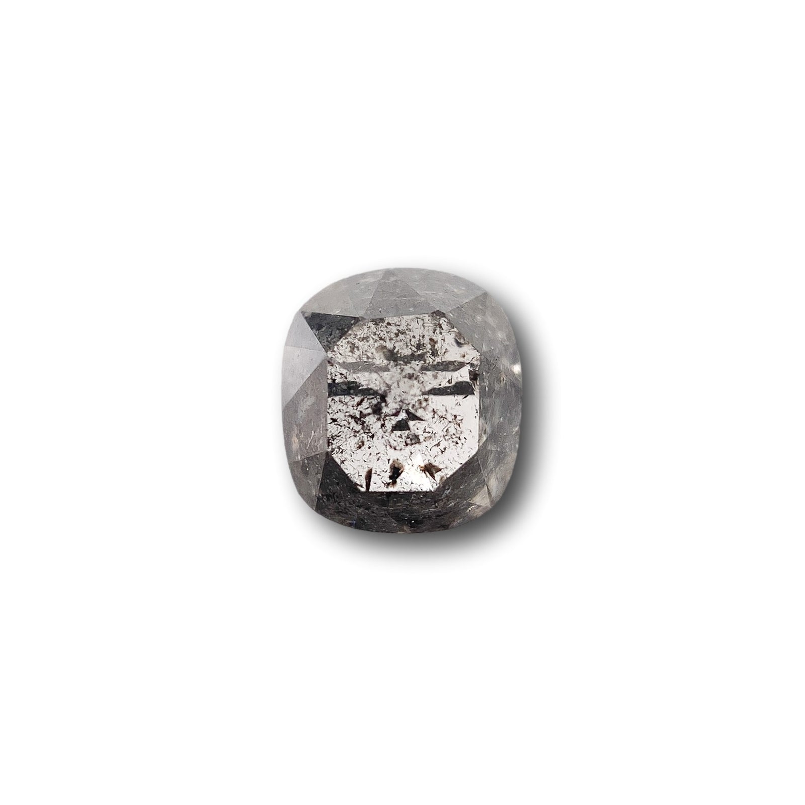1.09ct | Salt & Pepper Cushion Shape Rose Cut Diamond - Modern Rustic Diamond