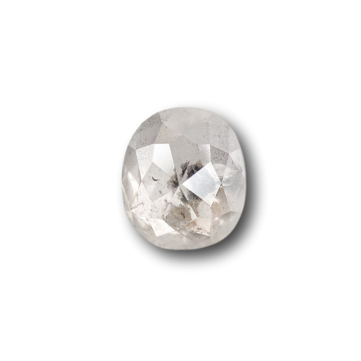 1.33ct | Salt & Pepper Oval Shape Rose Cut Diamond - Modern Rustic Diamond